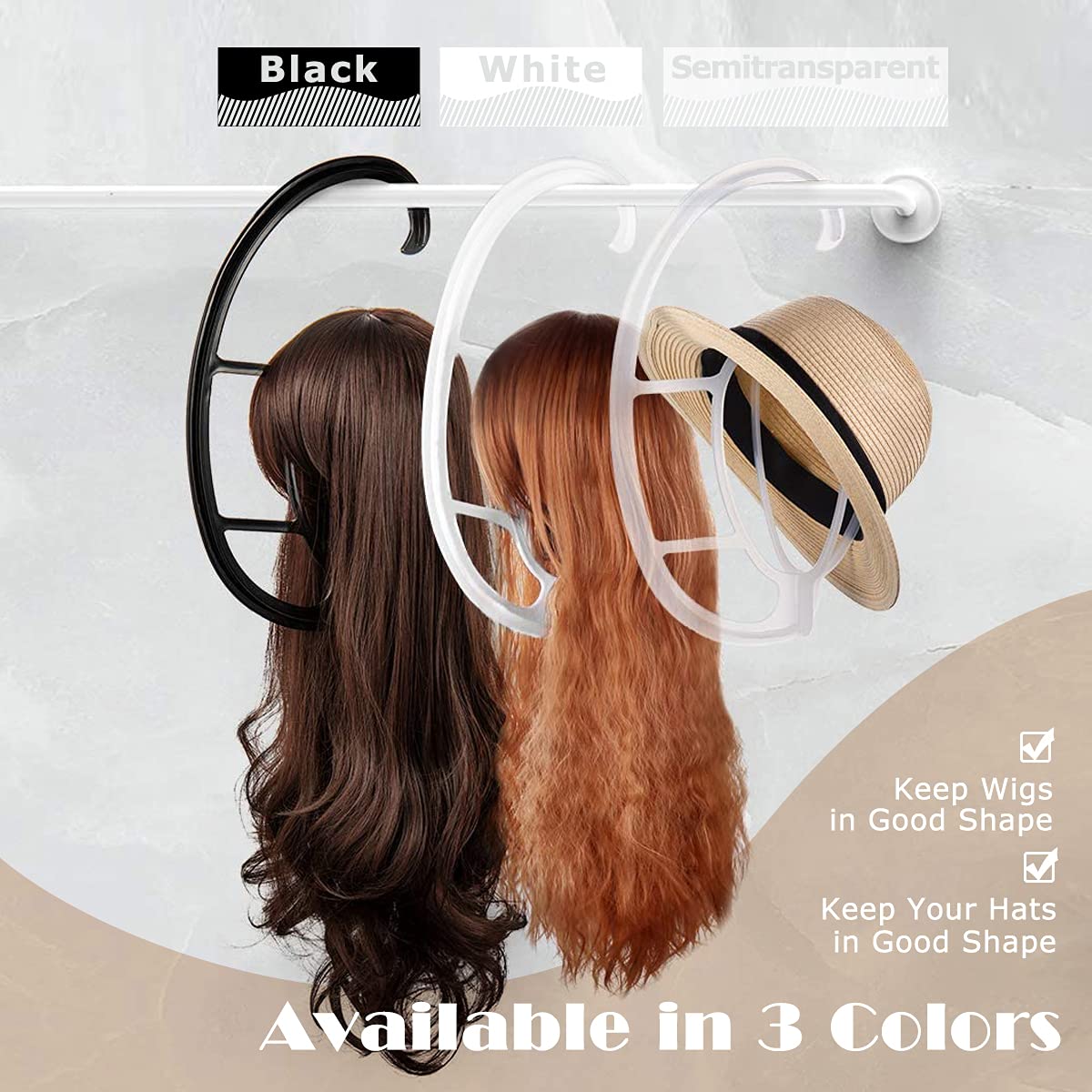 Dreamlover Hanging Wig Stands, Wig Hangers for Wigs, 2 Sets
