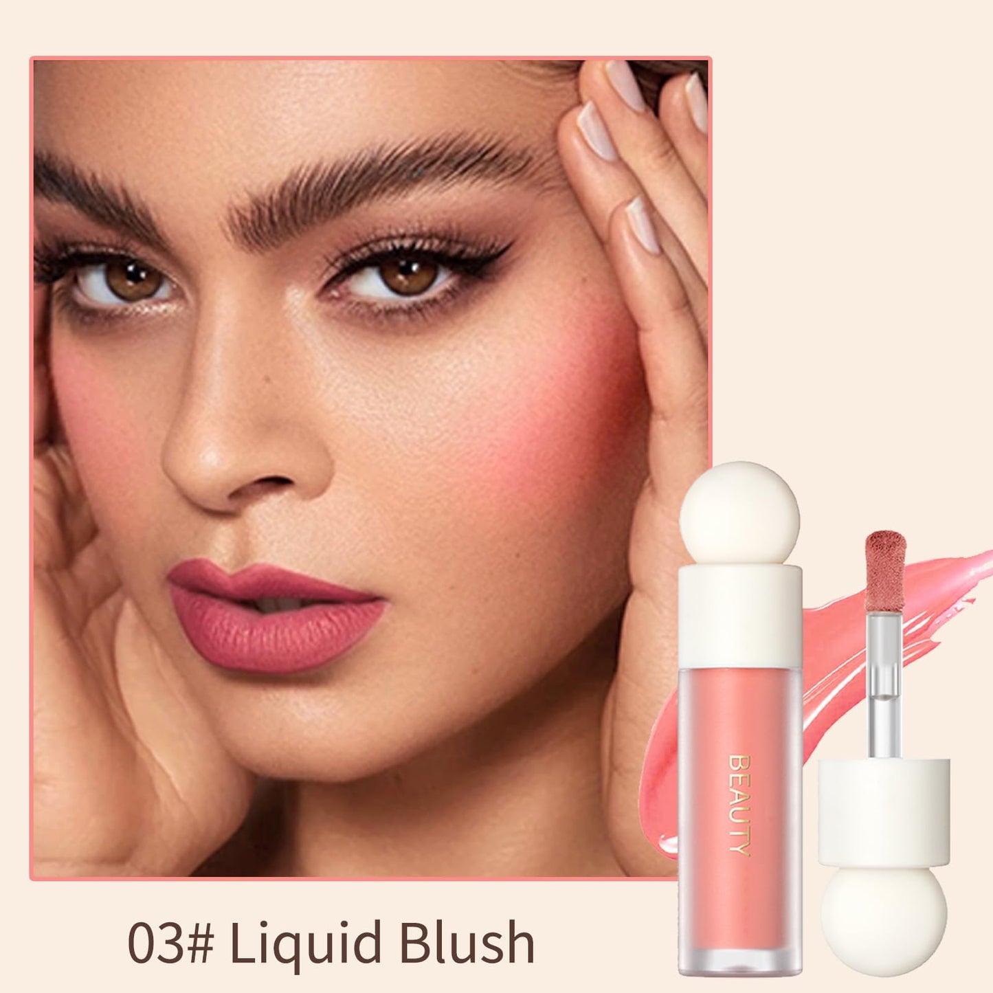 Erinde 3 Colors Liquid Highlighter Blush Contour Set, Natural Matte Face Blush Bronzer, Natural Glossy Liquid Illuminator for Face and Body, Lightweight Blendable Silky Smooth Texture, Cruelty-free