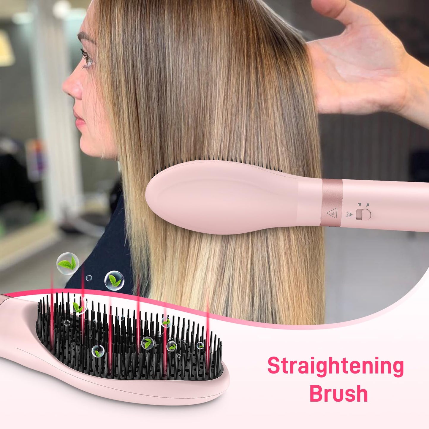 Dual Voltage Hot Air Styler Wrap - 5 in 1 Hair Dryer Brush with Fast Drying Blow Dryer, Styling, Straightening & Volumizing with Negative Ion Anti-frizz for 110V-120V/220V-240V Europe and Travel Case