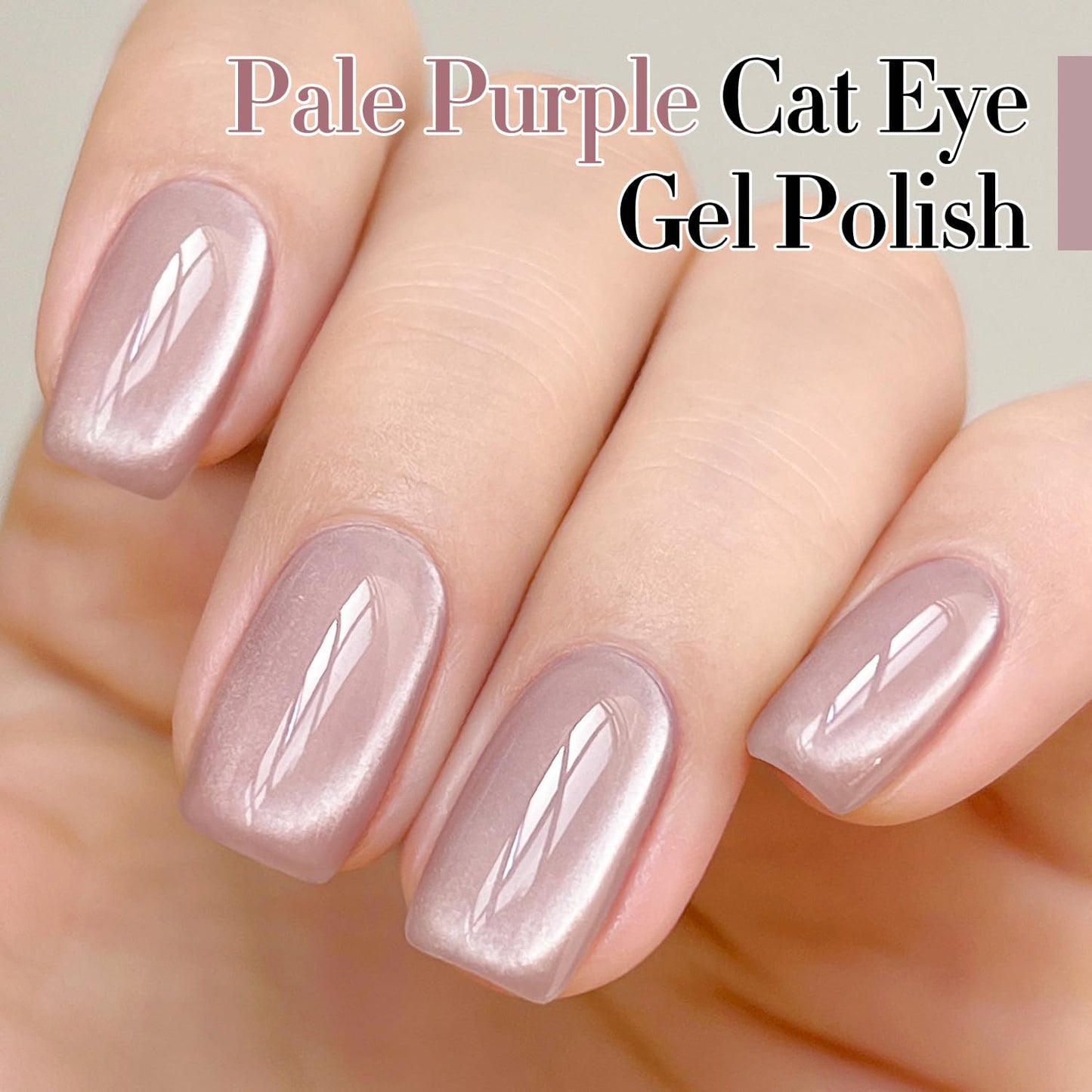 Double Rhythm Jelly Glass Cat Eye Gel Polish with Magnet 15ML Holographic Glitter Shimmer Translucent Sheer Color Magnetic Nail Polish Salon DIY at Home (Jelly Pale Purple-MC1100)