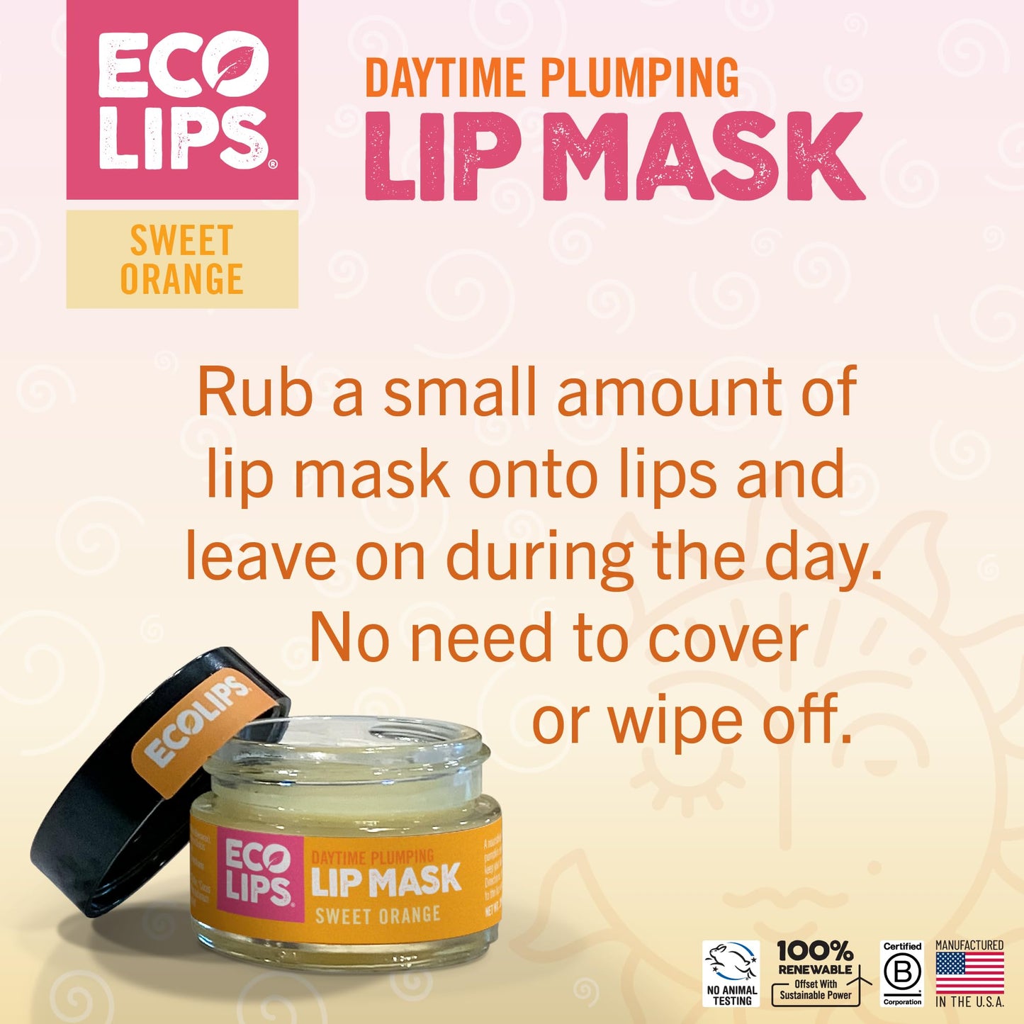 Eco Lips Daily Plumping Lip Mask with Hyaluronic Acid + Organic Vanilla Bean Sugar Lip Scrub 2-pack by Eco Lips 100% Natural. Made in USA