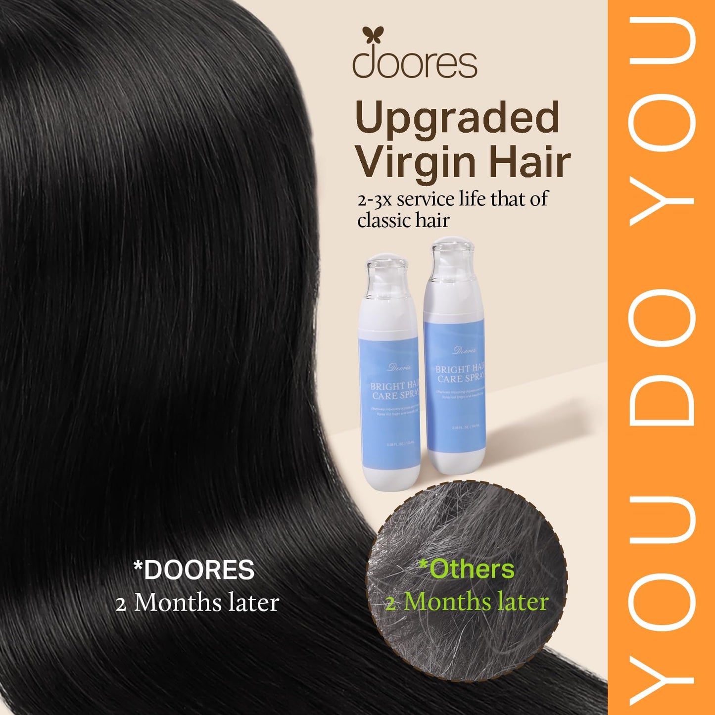 DOORES Clip in Hair Extensions Dark Brown 120g 7pcs 20 Inch Remy Human Hair Extensions Clip in Real Hair Extensions Natural Hair Straight Thick