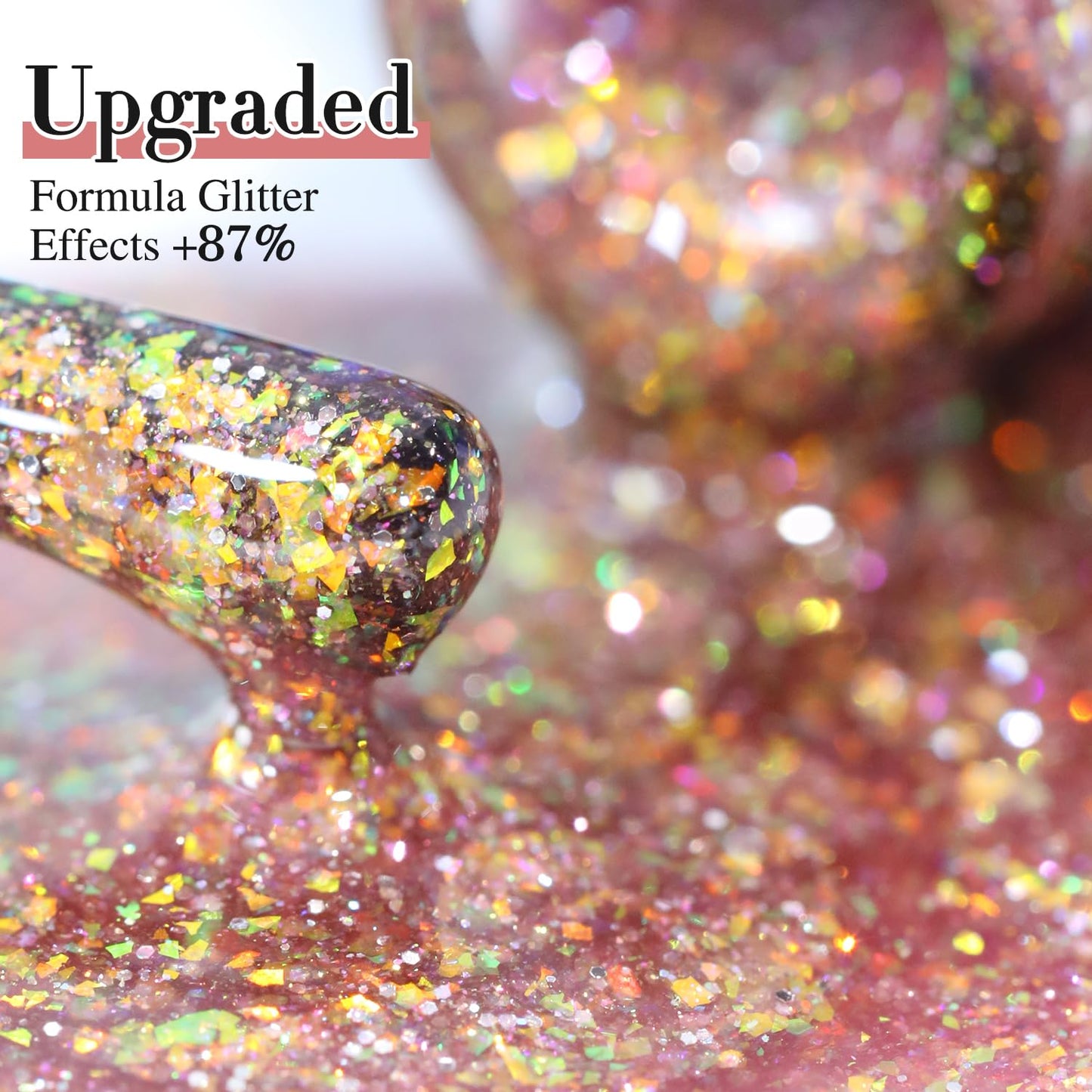 Double Rhythm 15ML Glitter Gel Polish Shimmer Reflective Holographic Color Magnetic for Nail Art Salon DIY at Home (B1144)