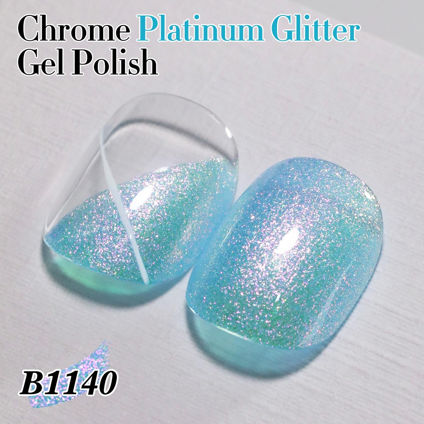 Double Rhythm 15ML Glitter Gel Polish Shimmer Reflective Holographic Color Magnetic for Nail Art Salon DIY at Home (B1140)