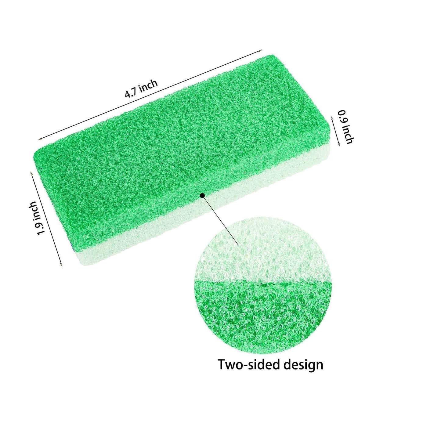 1 Pack Double-Sided Pumice Stone for Feet, Pumice Stone for Feet, Foot Scrubber,Effective Pedicure Tools (Green)