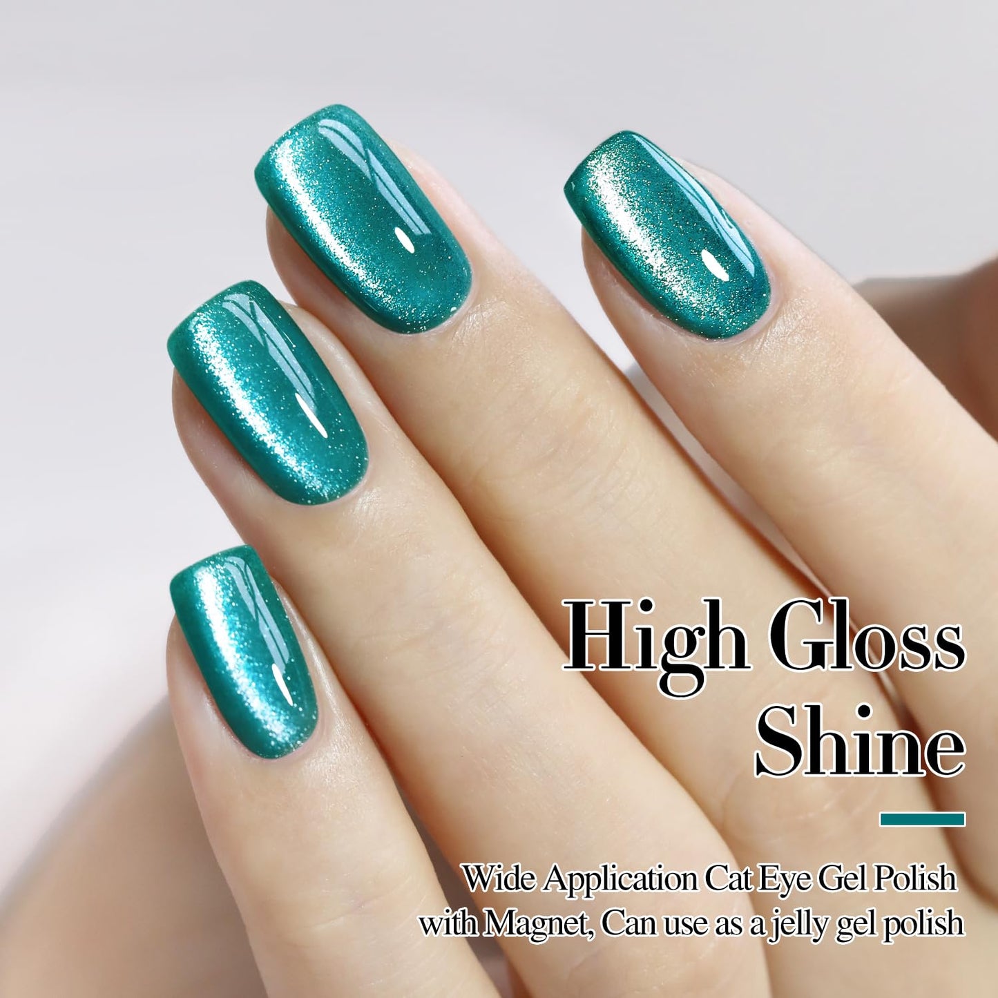 Double Rhythm 0.5 OZ Cat Eye Gel Polish with Magnet 15ML Holographic Glitter Shimmer Translucent Jelly Color Magnetic Nail Polish Salon DIY at Home (MC1027)