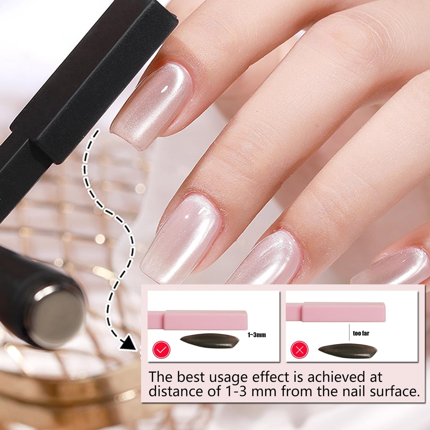 Dr.nail 11Pcs Nail Magnet Set - Cat Eye Gel Nail Polish Magnet for Nails, Magnet Tools for DIY Nail Art