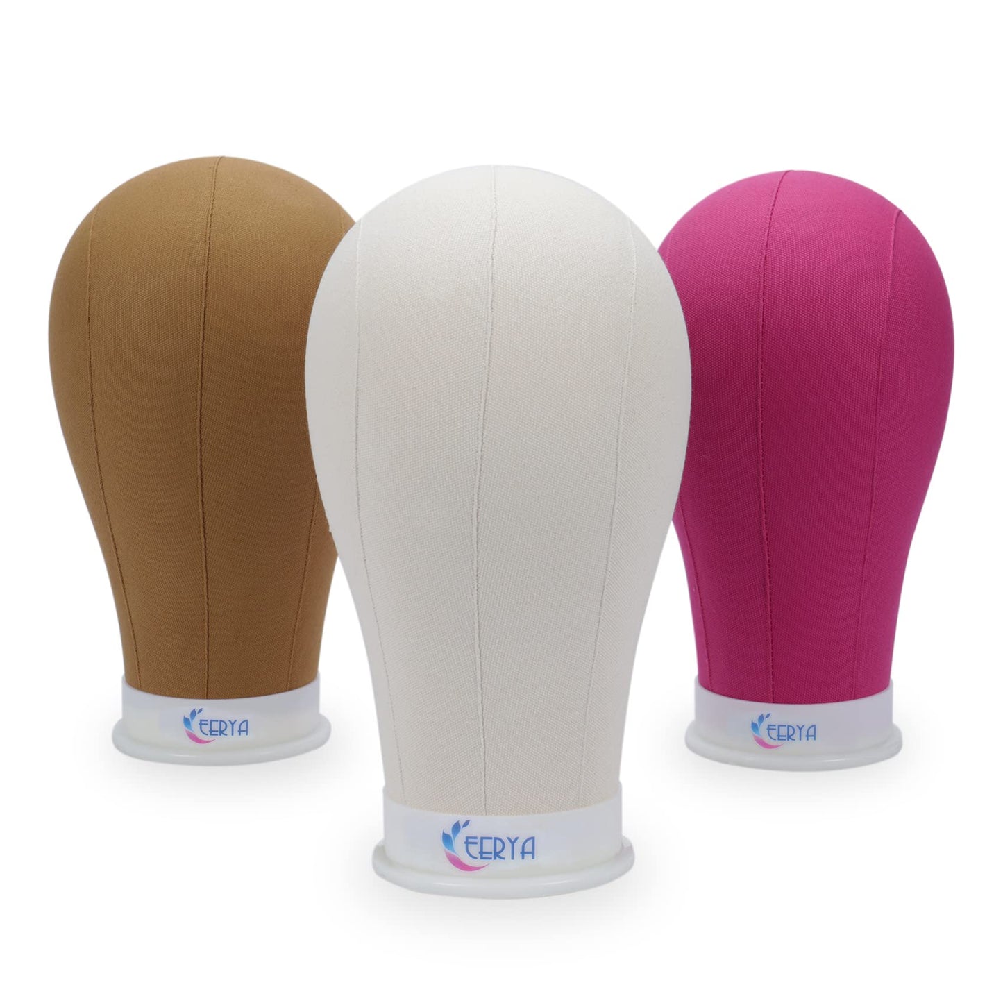 EERYA 22 Inch Wig Head Stand - Tripod Wig Mannequin for Styling, Displaying - Light Brown