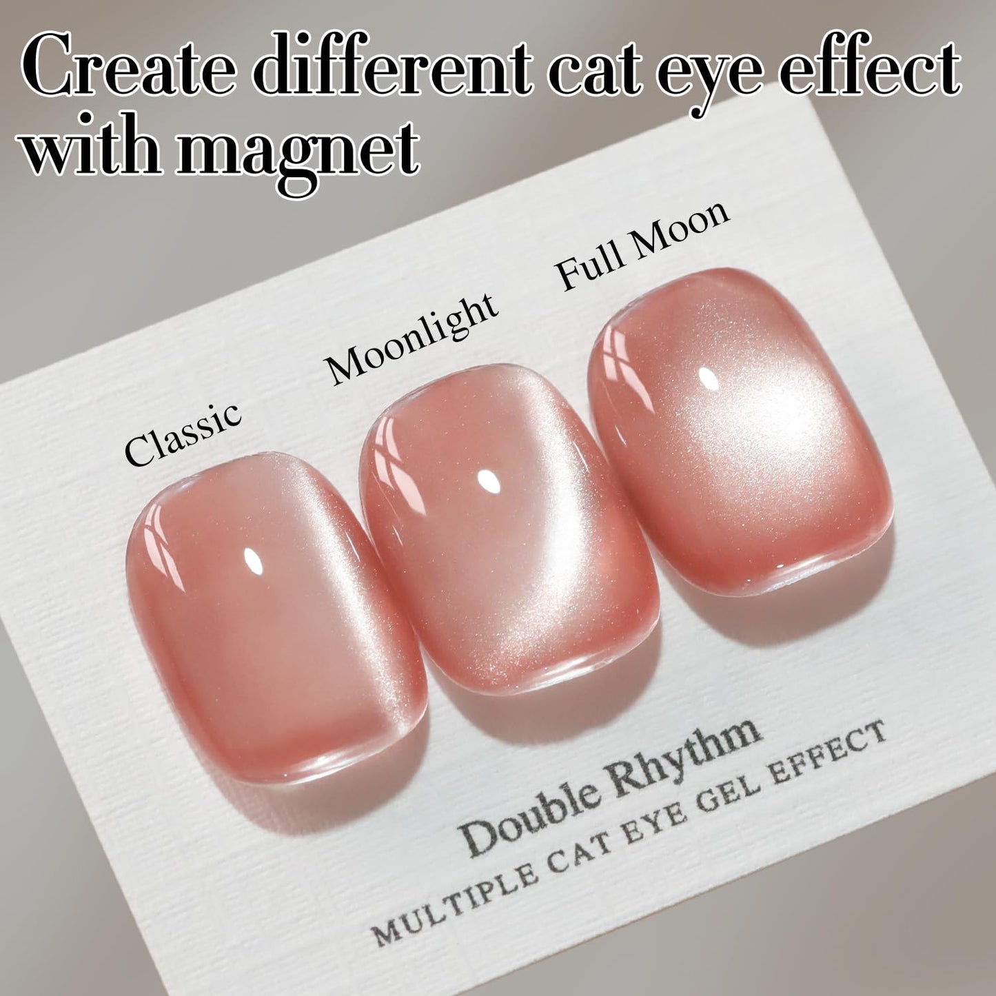 Double Rhythm 0.5 OZ Cat Eye Gel Polish with Magnet 15ML Holographic Glitter Shimmer Translucent Jelly Color Magnetic Polish Salon DIY at Home (MC1056)
