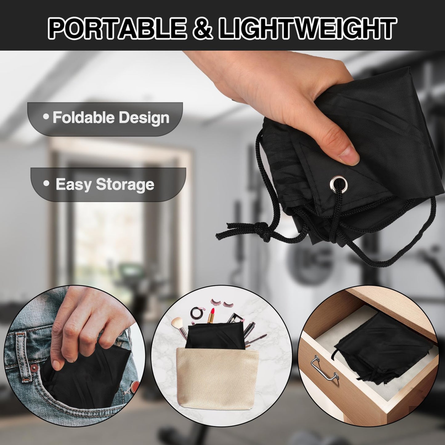 Drawstring Backpack 6Pcs Drawstring Gym Bags Black Draw String Bags Drawstring Backpack for Sports, Gym, Travel, Swimming, Beach (6 Colors)