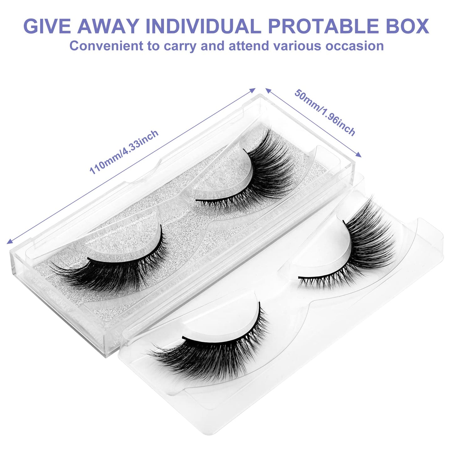 DYSILK Eyelashes Mink Lashes - False Eyelashes Fake Lashes 5 Pairs 6D Lashes Cat Eye Fake Eyelashes Strip Lashes Reusable Faux Mink Eyelashes Lash Extension Kit | Angel 4mm-17mm