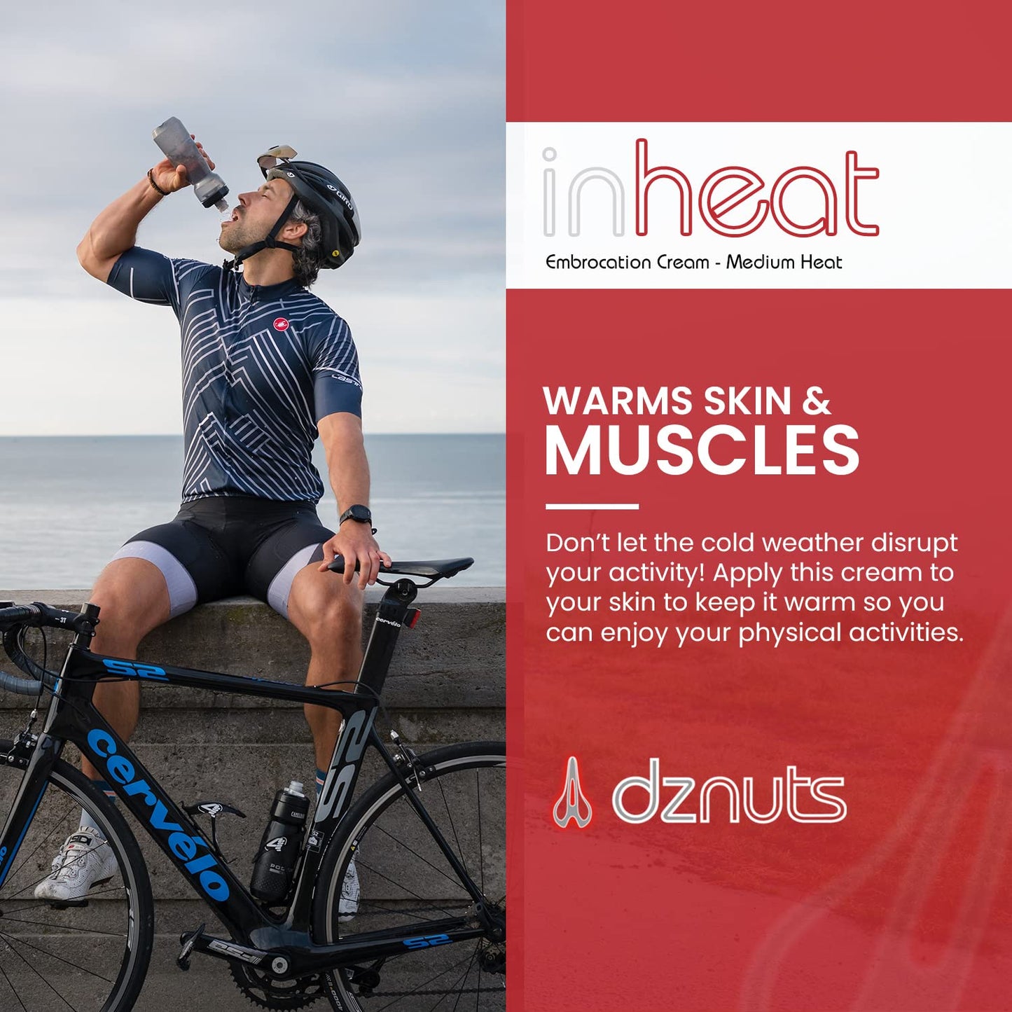 dznuts, Women’s Bliss Chamois Cream with InHeat Embrocation Cream for Cold Weather (Medium Heat)