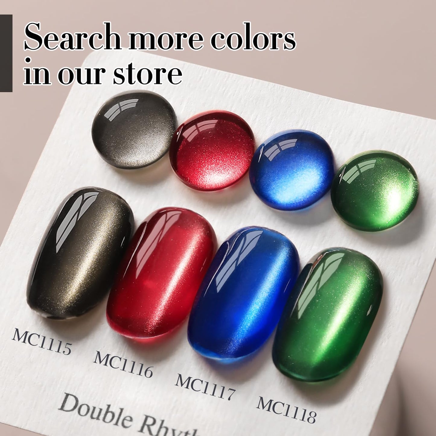 Double Rhythm Jelly Glass Cat Eye Gel Polish with Magnet 15ML Holographic Glitter Shimmer Translucent Sheer Color Magnetic Nail Polish Salon DIY at Home (Jelly Black-MC1115)