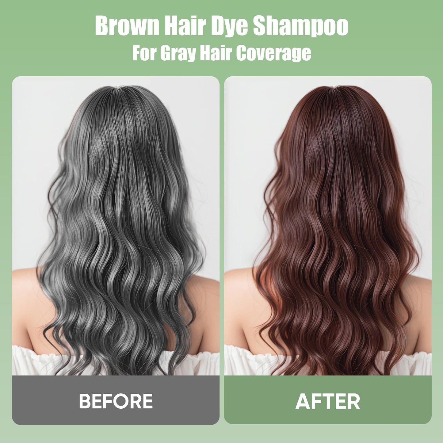 DYEING 221 BC FARNDU Chestnut Brown Hair Dye Shampoo for Gray Hair Coverage - 3 In 1 Natural Hair Color Shampoo for Women & Men, Champu Para Canas Mujer