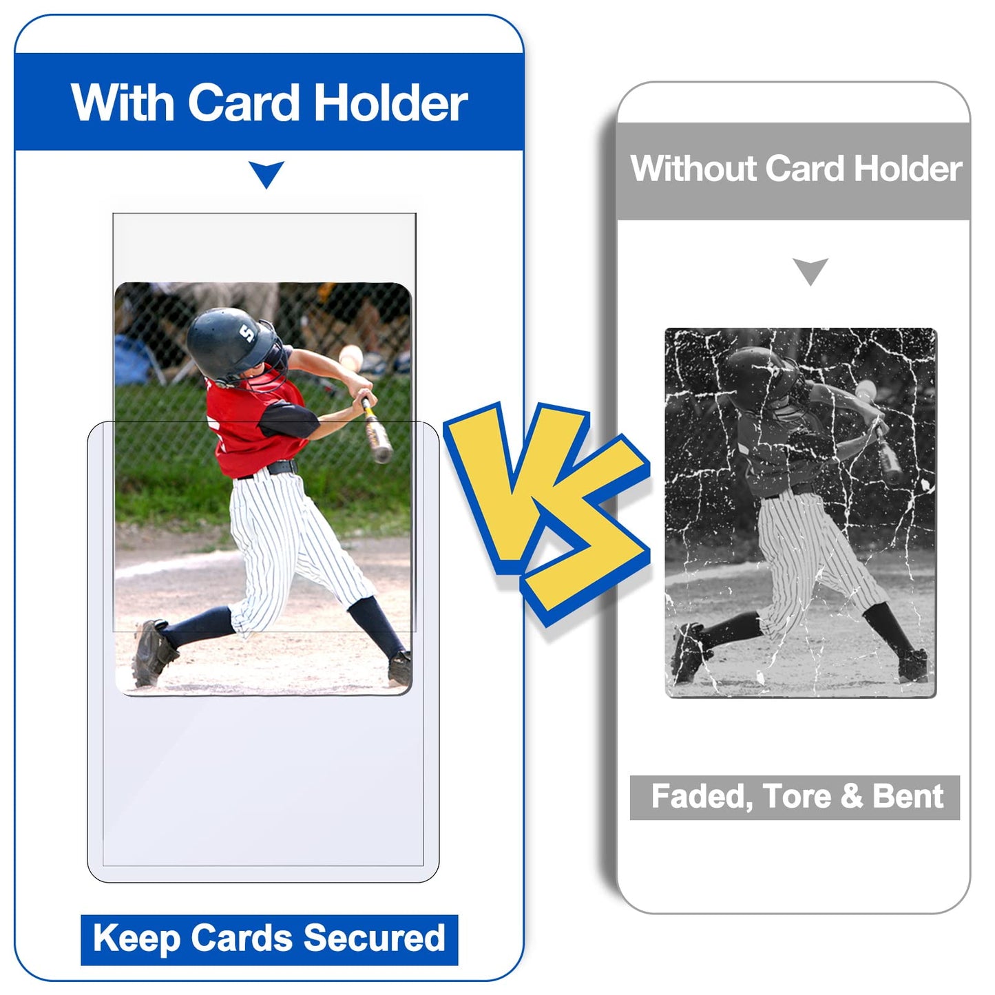 100 Toploaders and 100 Clear Sleeves, Sooez 35 PT Toploaders Card Protectors, 3" x 4" Hard Plastic Card Sleeves Baseball Card Protector, Topload Card Holder Case for Collectible Trading Cards