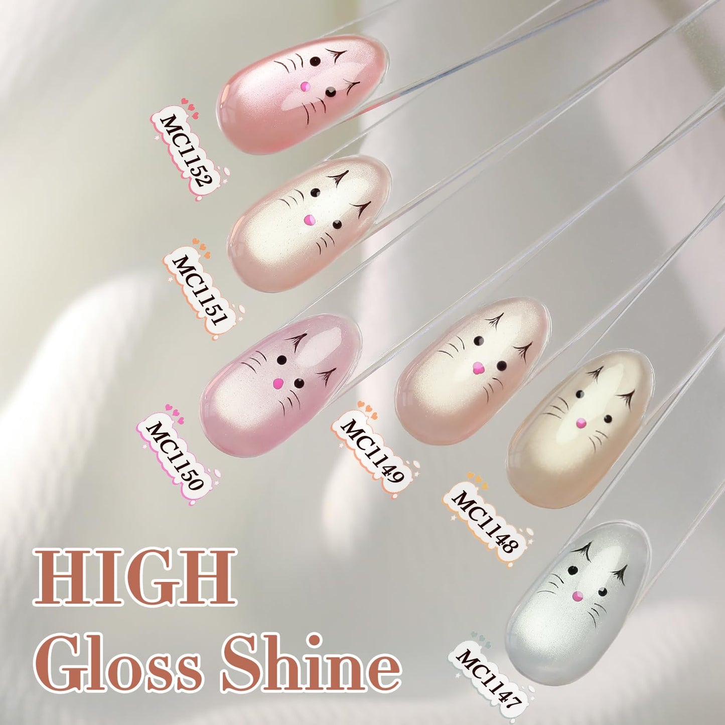 Double Rhythm 15ML Glass Cat Eye Gel Polish with Magnet Same Color Same Bottle Holographic Glitter Shimmer Salon Soak Off Magnetic Nail at Home (Peach Pink-MC1149)