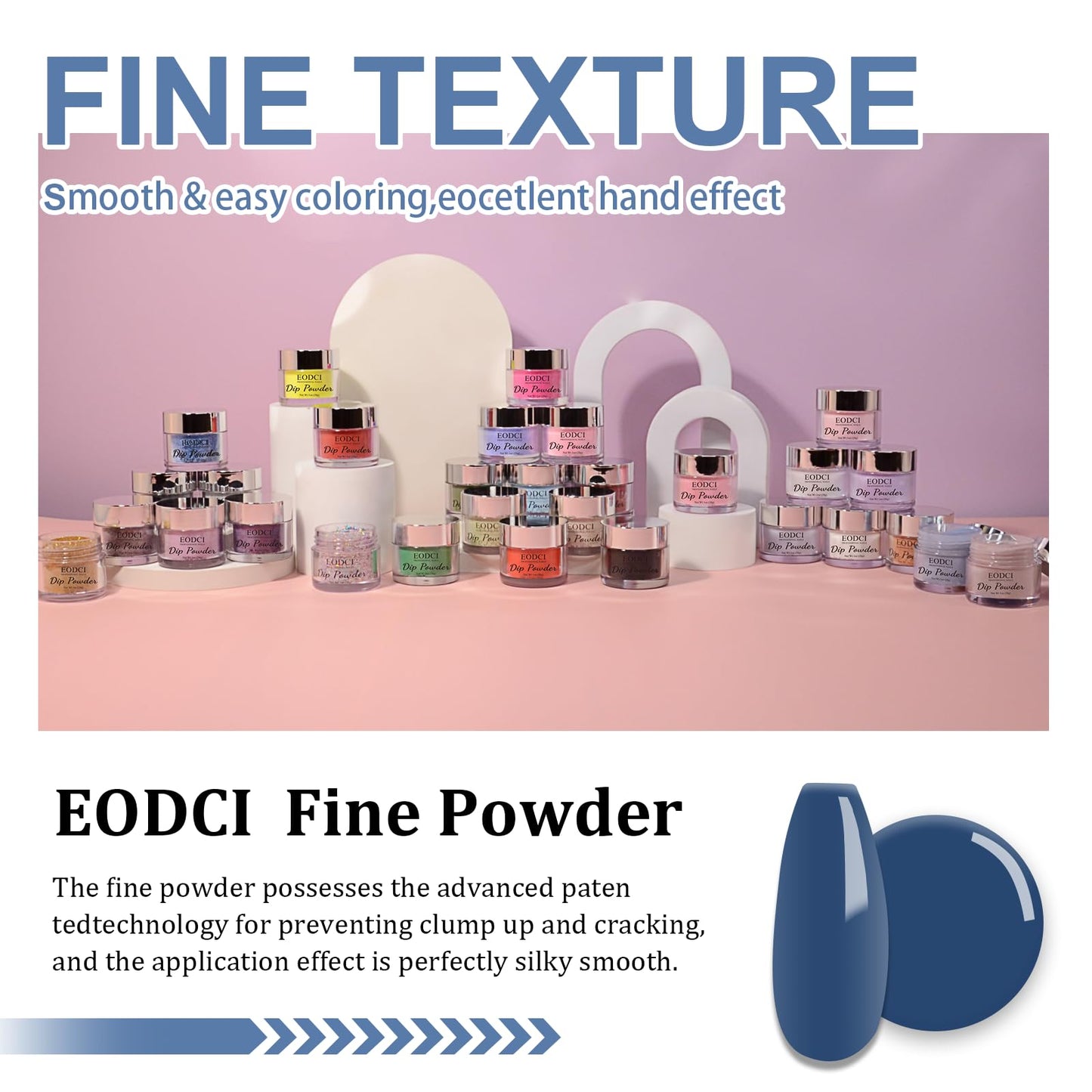 EODCI Dipping Powder - Dark Grey, Nail Dip Powder 1 Oz, Professional Salon DIY French Manicure, No Lamp Needed