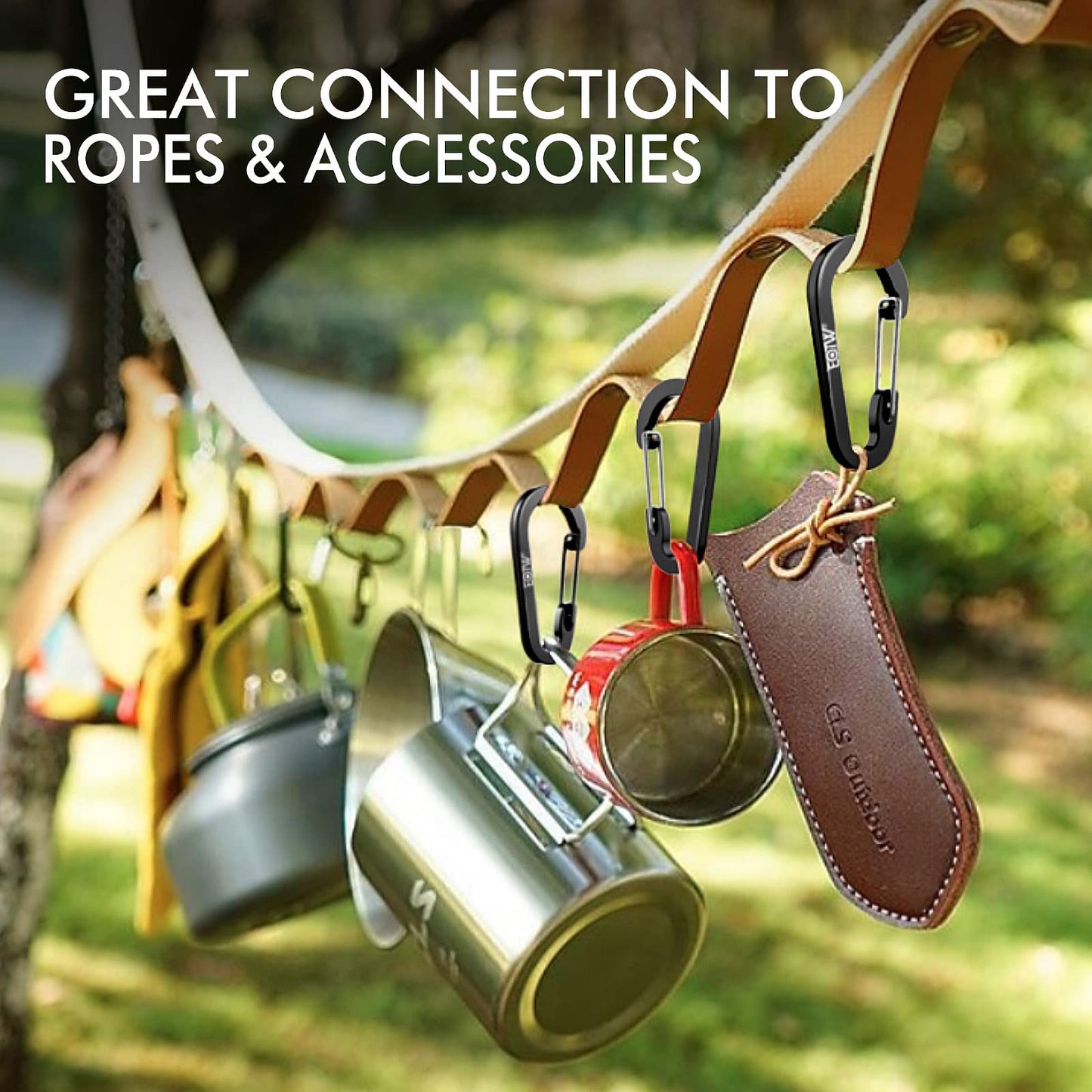 EOTW 6pcs Carabiner Clip and 2pcs Paracord Keychain Small Aluminum Caribeaner D Ring for Camping, Hiking, Fishing Or As A Key Organizer Orange
