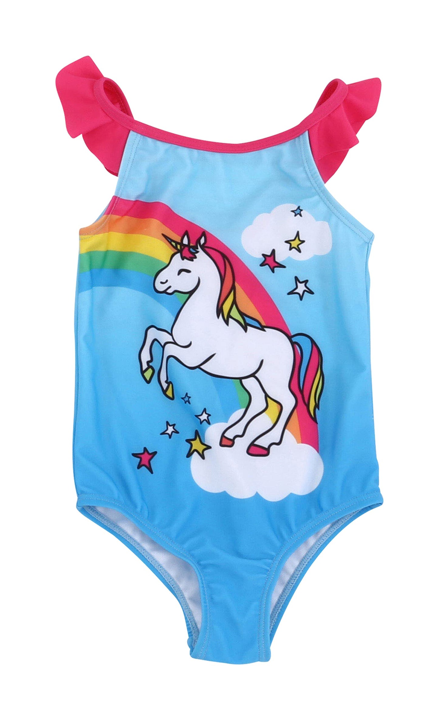 Dreamwave Toddler Girls 3 Piece Swimsuit Set: One-Piece Swimsuit Beach Bag Towel Unicorn S20 4T