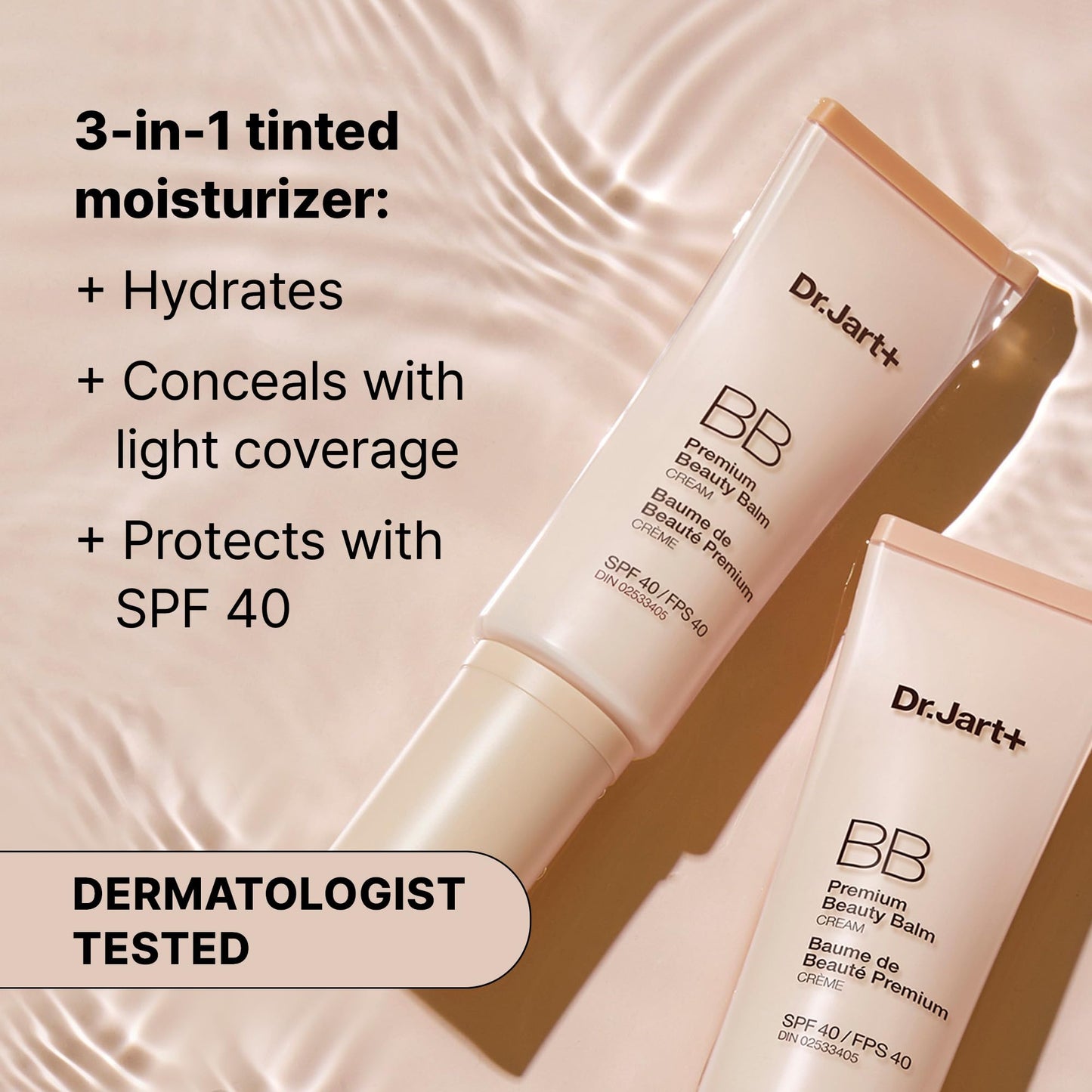 Dr.Jart+ Premium BB Tinted Moisturizer with SPF 40 and Niacinamide | bb cream | Korean Skin Care, Fair, 1.35 Fl Oz