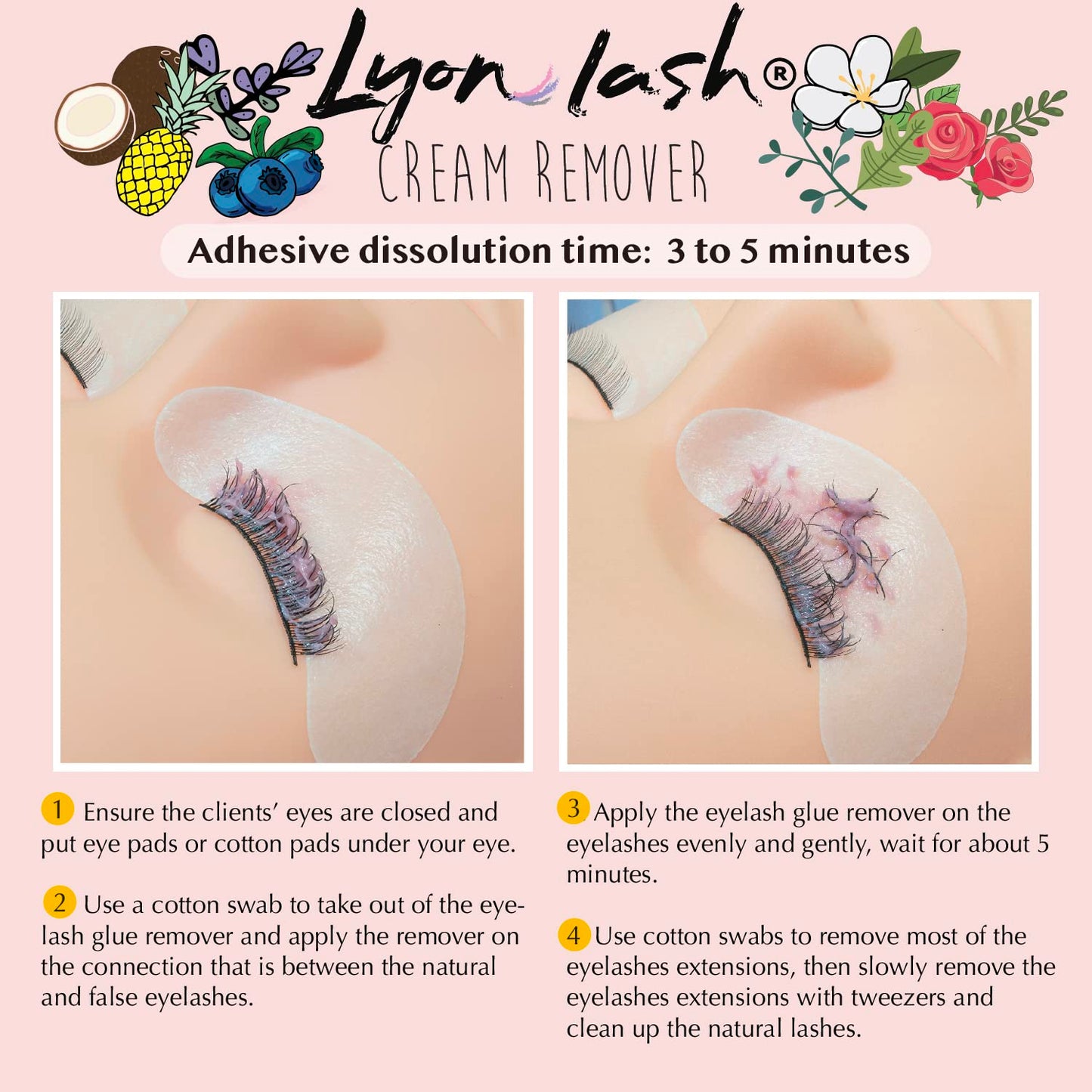 LyonLash Pro Gentle Cream Remover 15g 0.51fl. oz | Removes Eyelash Extension Glue Effectively| Low Irritation for Sensitive Skin | Essential Lash Extensions Supplies (Jasmine)