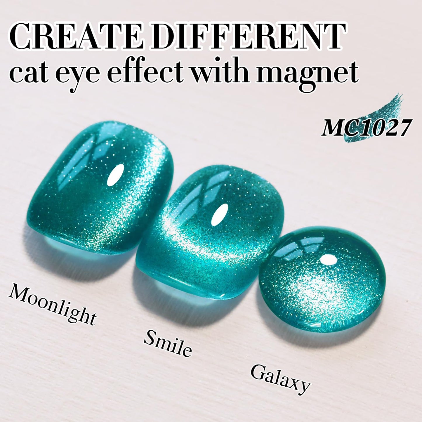 Double Rhythm 0.5 OZ Cat Eye Gel Polish with Magnet 15ML Holographic Glitter Shimmer Translucent Jelly Color Magnetic Nail Polish Salon DIY at Home (MC1027)