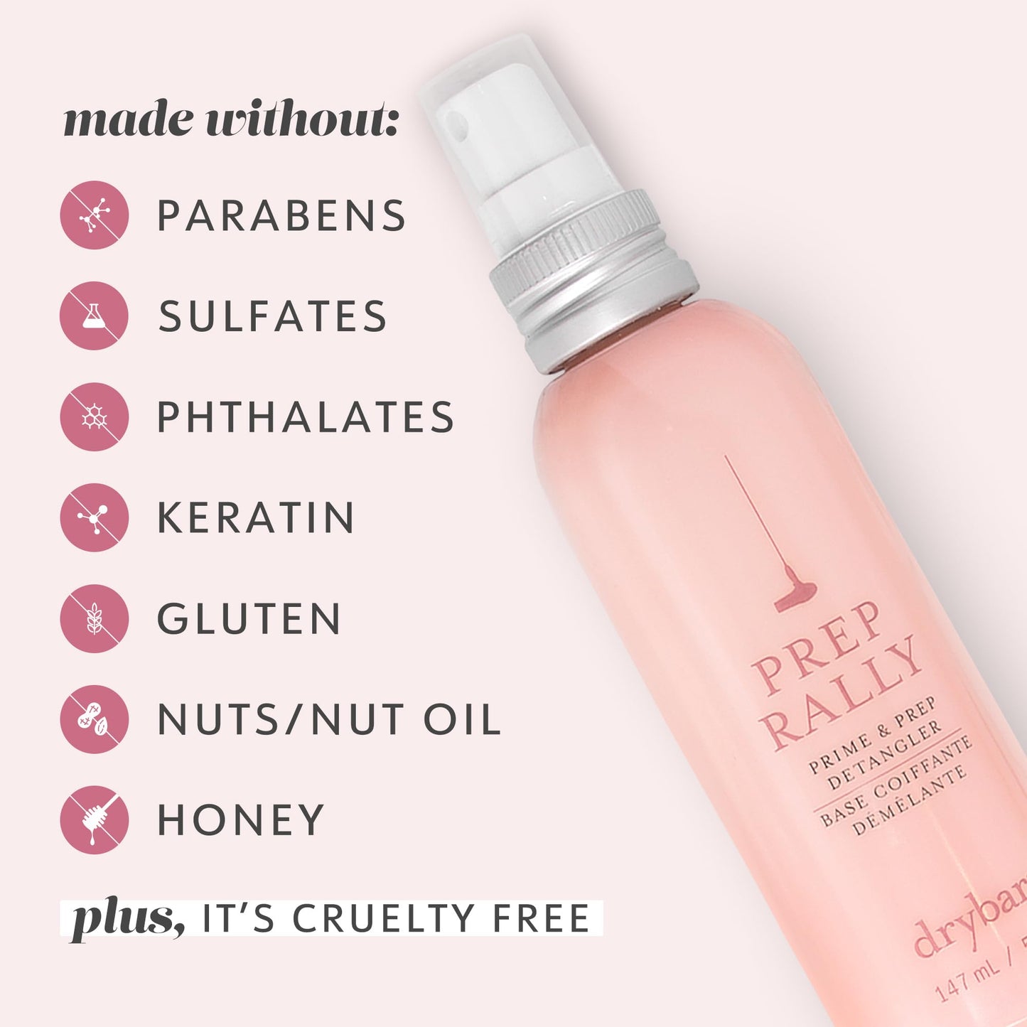 Drybar Prep Rally Prime & Prep Detangler Noir Scent - Travel Size | Nourishes Hair, Detangles with Ease, Leaves Hair Soft & Manageable, Protects Hair, Cruelty Free