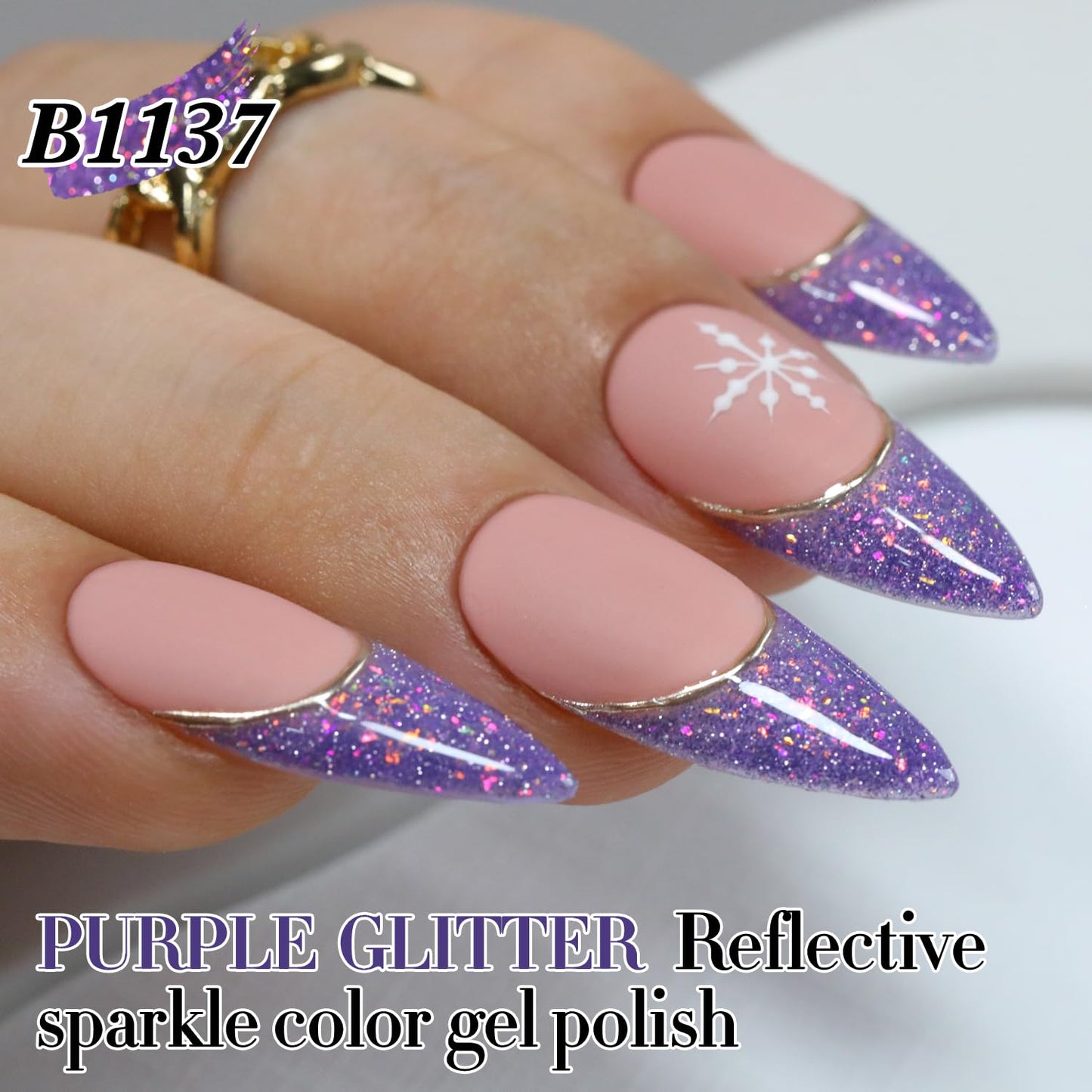 Double Rhythm 15ML Glitter Gel Polish Shimmer Reflective Holographic Color Magnetic for Nail Art Salon DIY at Home (B1137)