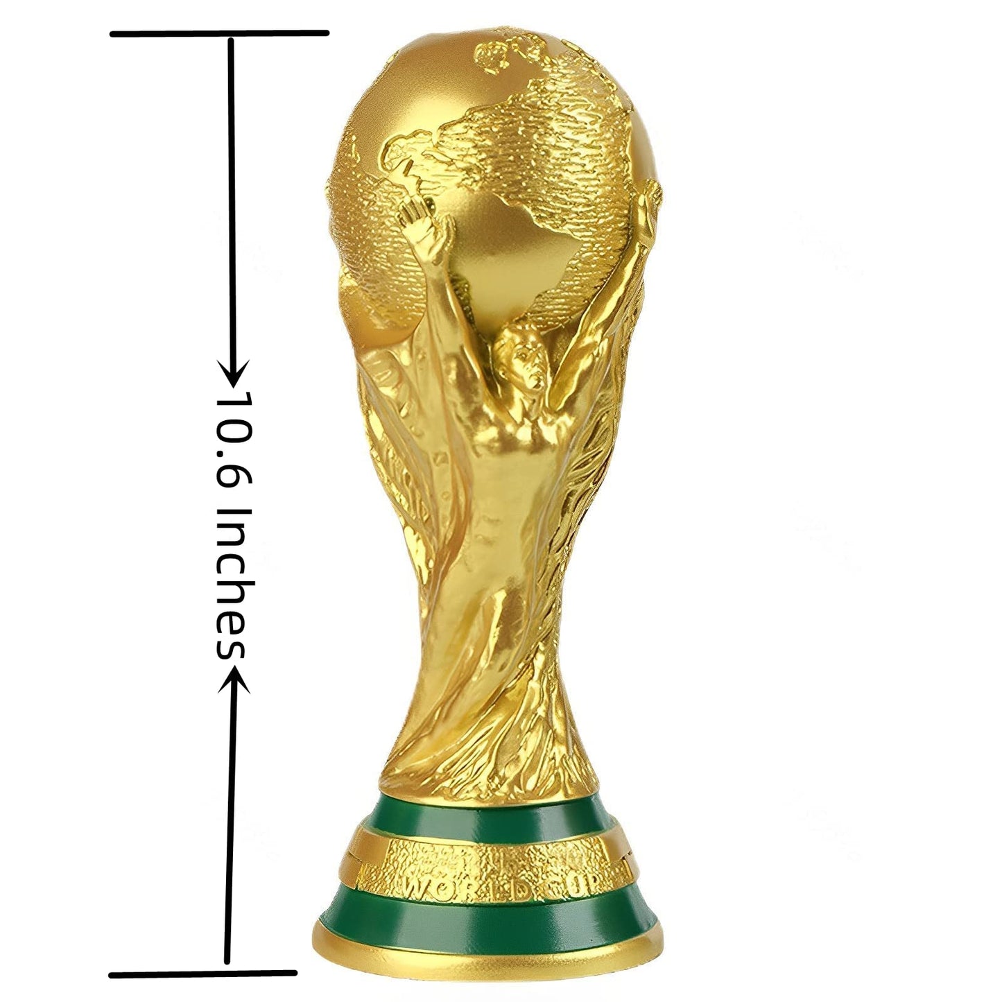 2022 World Cup Trophy Replica, World Cup Replica, Premium Quality Resin Football Soccer Collectibles, Sports Fan Trophy, Gold Sports Award Decorations for Bedroom Office Desktop (A-10.6 Inches)