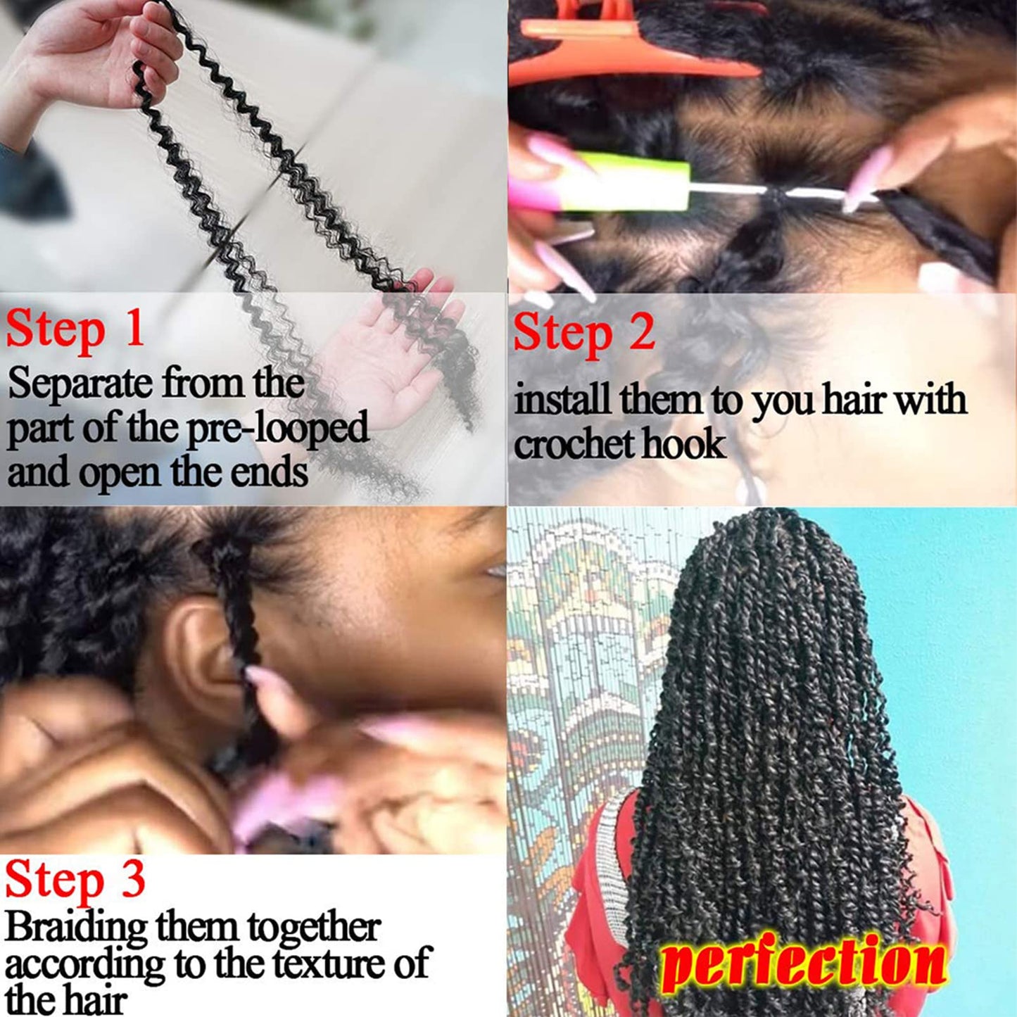 Dorsanee Ombre Brown Passion Twist Hair 18 Inch 7 Packs Water Wave Crochet Hair Long Bohemian Curly Braiding Hair for Butterfly Locs, Faux Locs, Boho Style Spring Twist Crochet Braids (1B/30/27#)