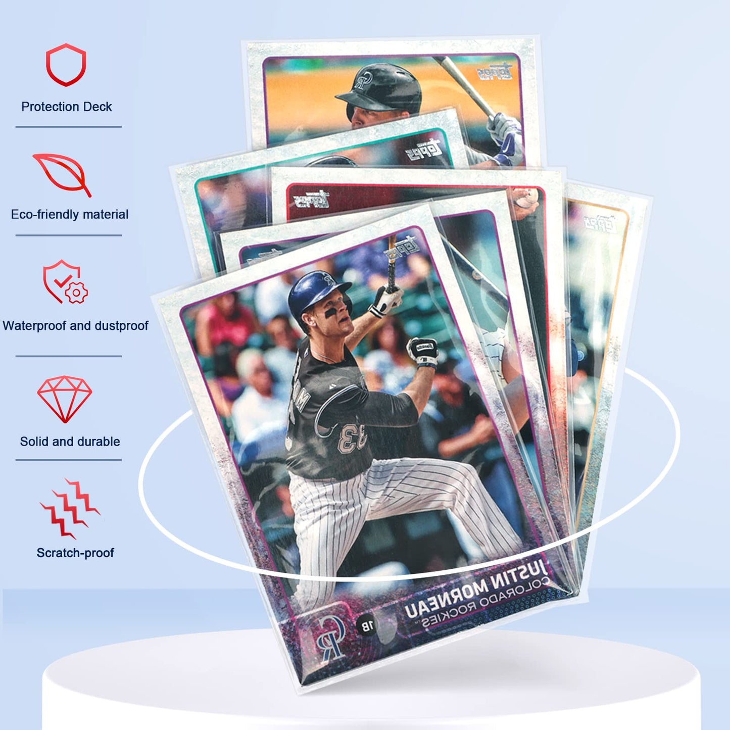 1000 Pcs Card Sleeves Toploaders for Trading Cards, Soft Penny Card Sleeves Card Protectors Plastic Card Holders Fit for MTG, Yugioh Baseball Card, Sports Cards, Game Card Standard Cards