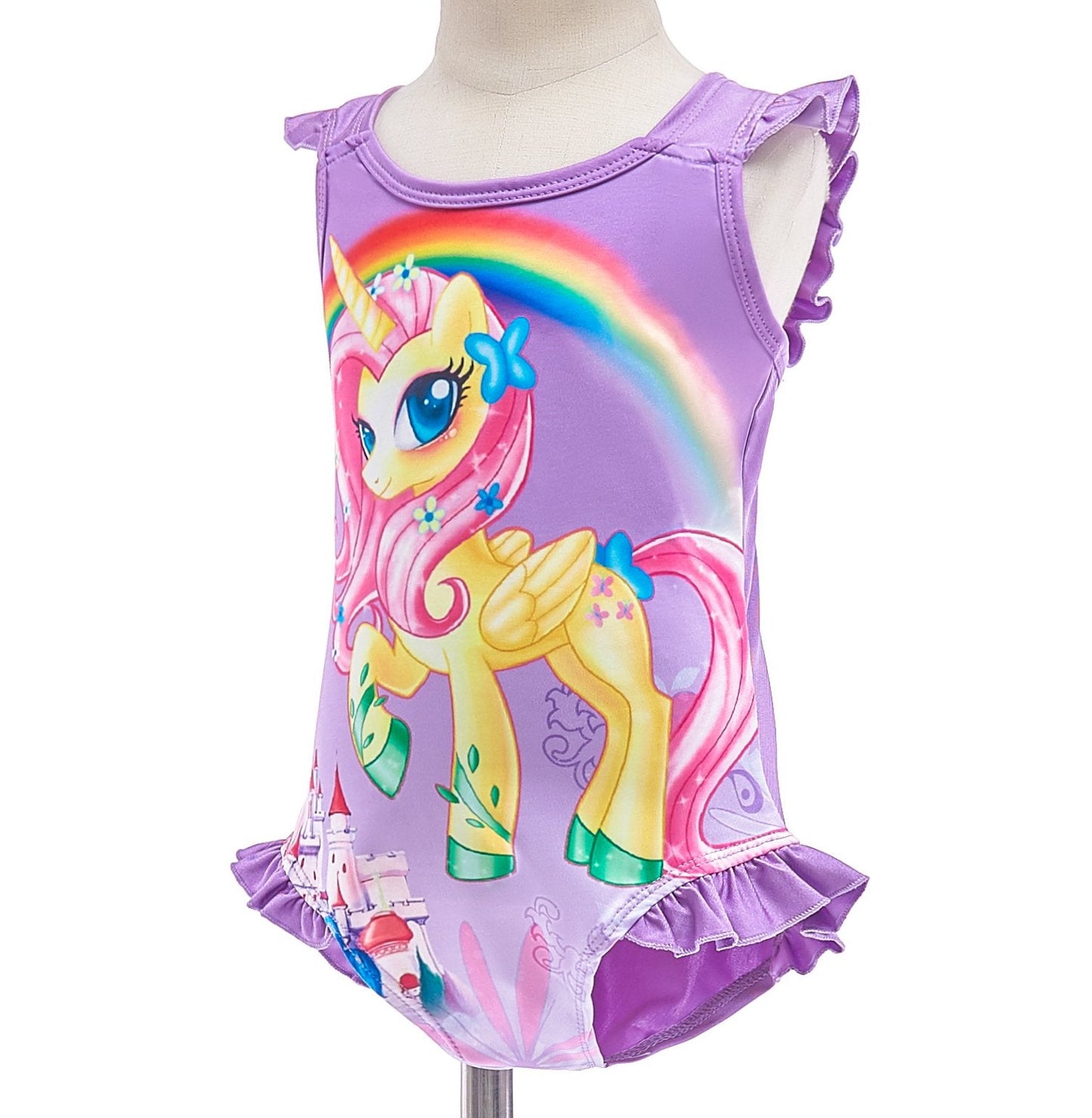 Dressy Daisy Girls Unicorn One Piece Bathing Suit Swimsuit Swimwear Size 3T Purple 054