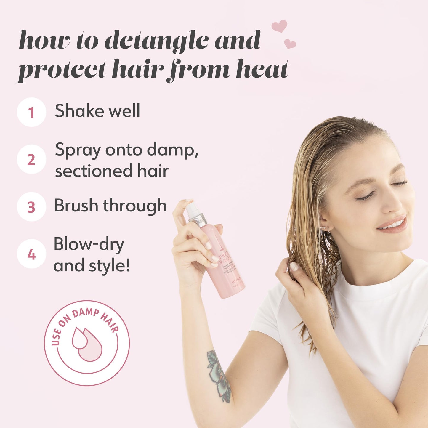 Drybar Prep Rally Prime & Prep Detangler Noir Scent - Travel Size | Nourishes Hair, Detangles with Ease, Leaves Hair Soft & Manageable, Protects Hair, Cruelty Free