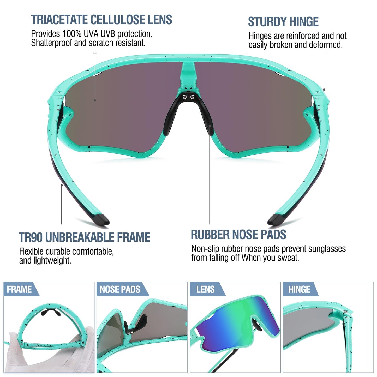 DUCO Kids Sunglasses Youth Baseball Sun Glasses Lightweight TR90 Frame UV400 Sports Cycling Shades for Boys Girls DK268