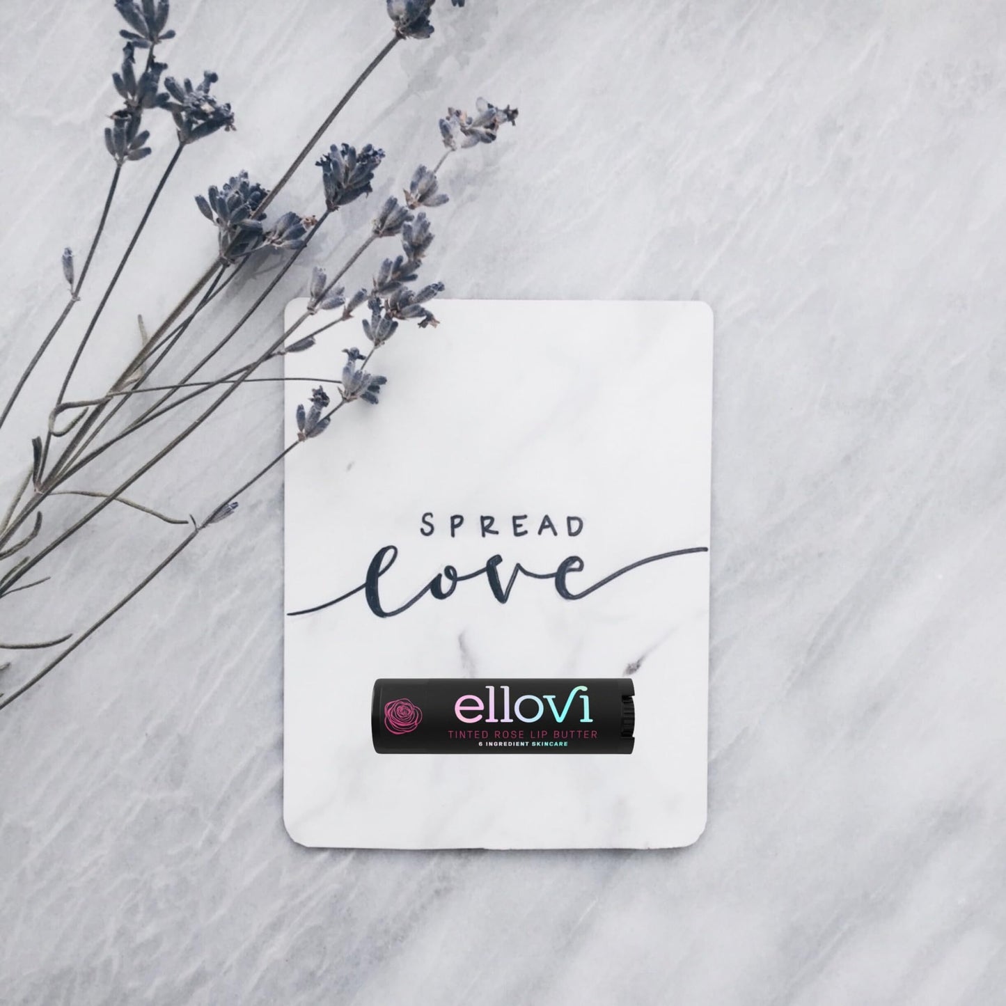 Ellovi Natural Lip Butter Lip Balm - Wild Rose Tinted - Pure Enough to Eat - Made With Just 6 Vegan Ingredients - Tinted Moisturizing Lip Care for All Day Hydration (Single)