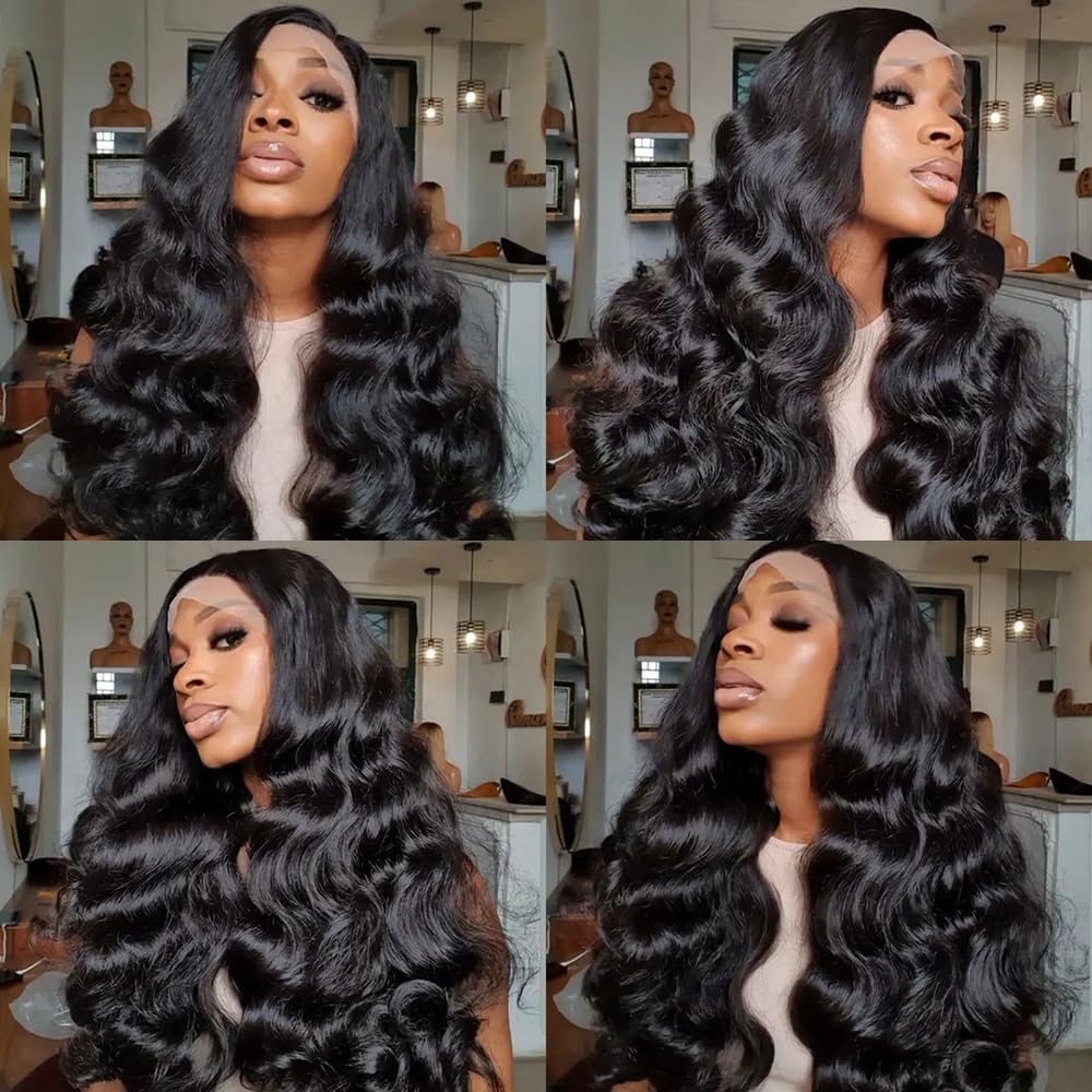 200 Density 360 Lace Front Wigs - Women's Brazilian Virgin Human Hair, 20 Inch, Body Wave, Pre-Plucked With Baby Hair, HD Transparent Full Lace
