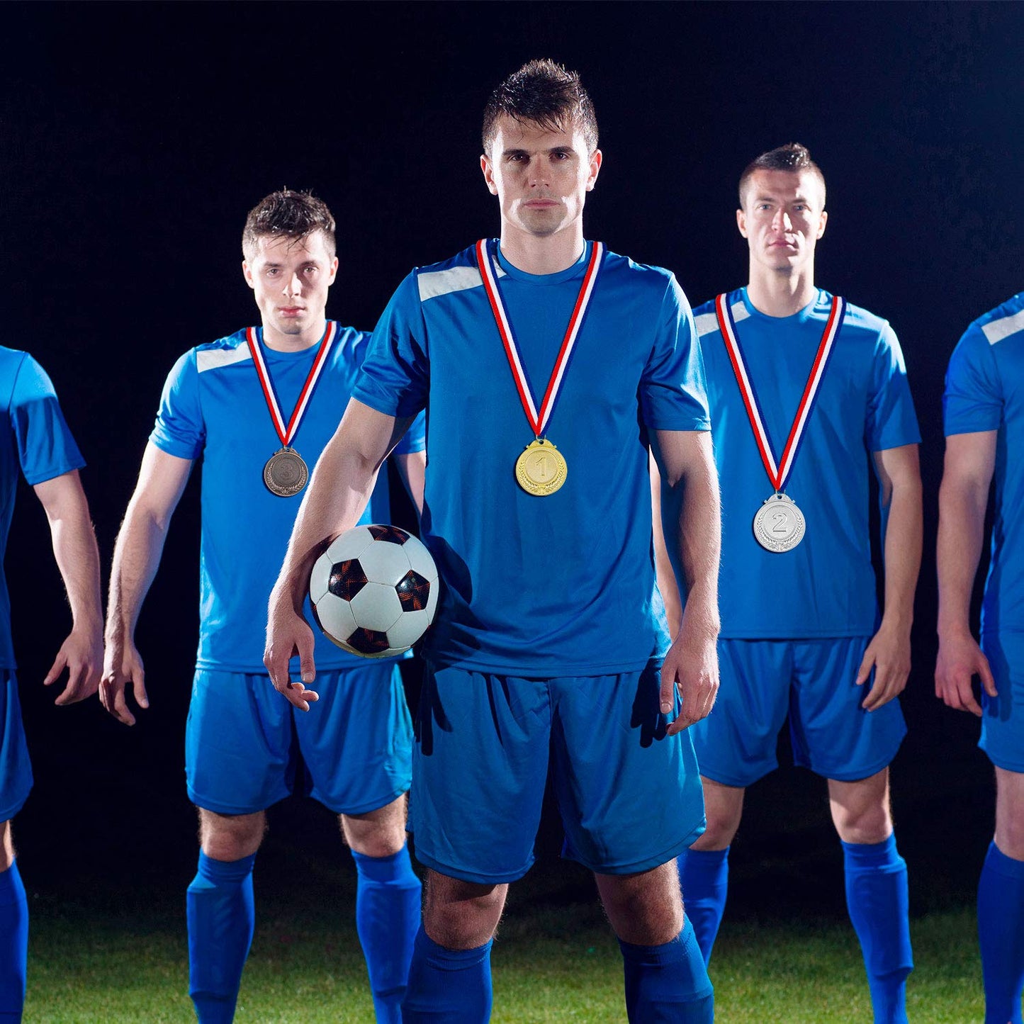 18 Pieces Metal Winner Gold Silver Bronze Award Medals Style Metal Winner Awards with Neck Ribbon, 2Inches