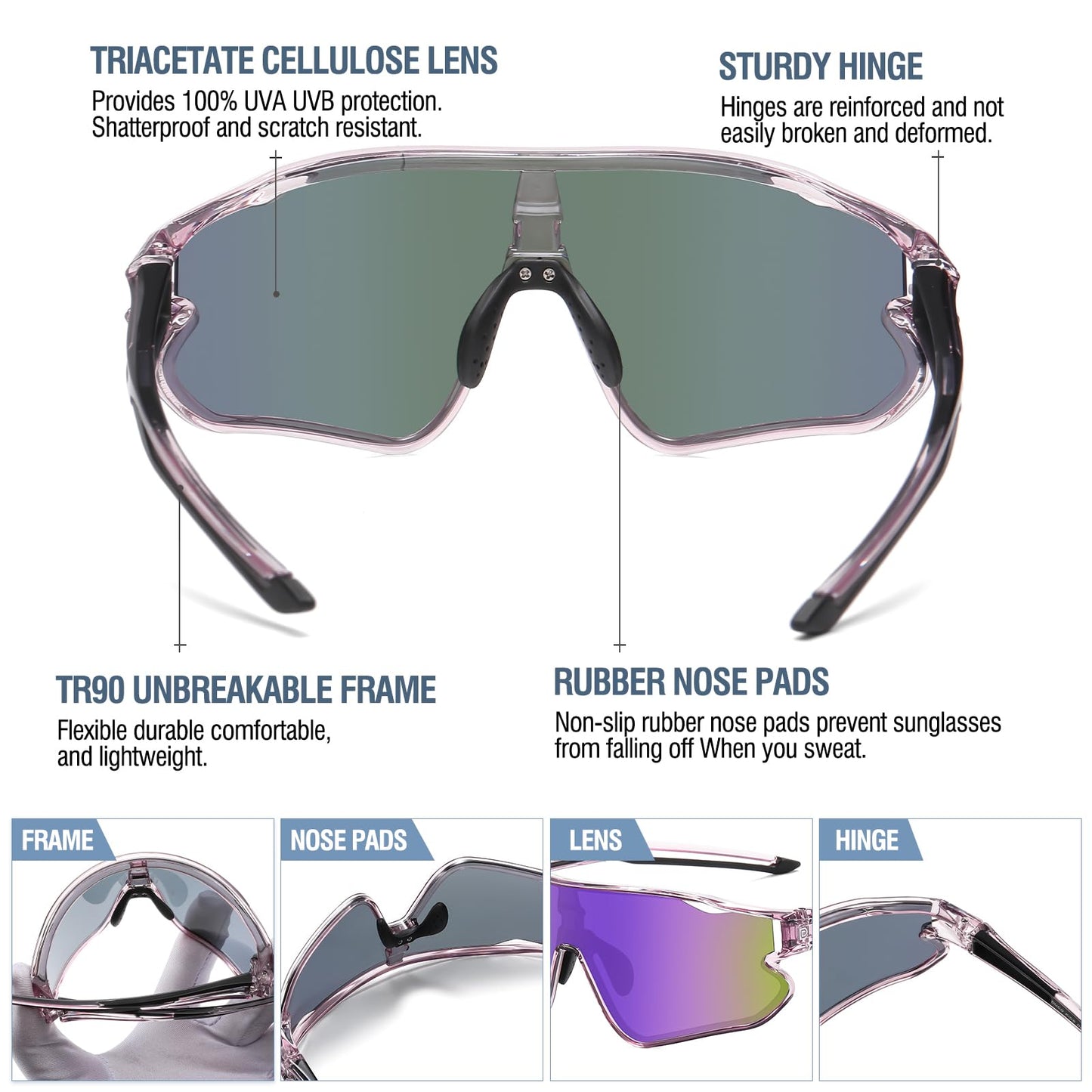 DUCO Kids Sunglasses Youth Baseball Sun Glasses Lightweight TR90 Frame UV400 Sports Cycling Shades for Boys Girls DK268