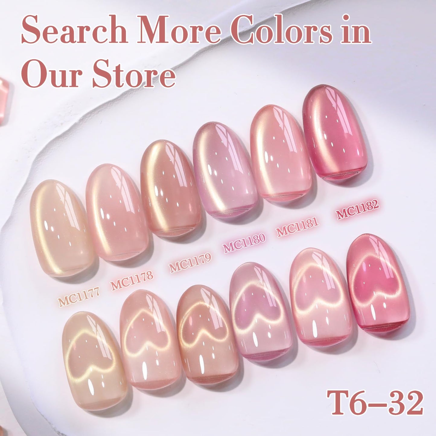 Double Rhythm 0.5 Oz Cat Eye Gel Polish with Magnet Same Color Same Bottle Holographic Glitter Shimmer Translucent Color Salon Soak Off Magnetic Nail at Home (Plum Pink-MC1181)
