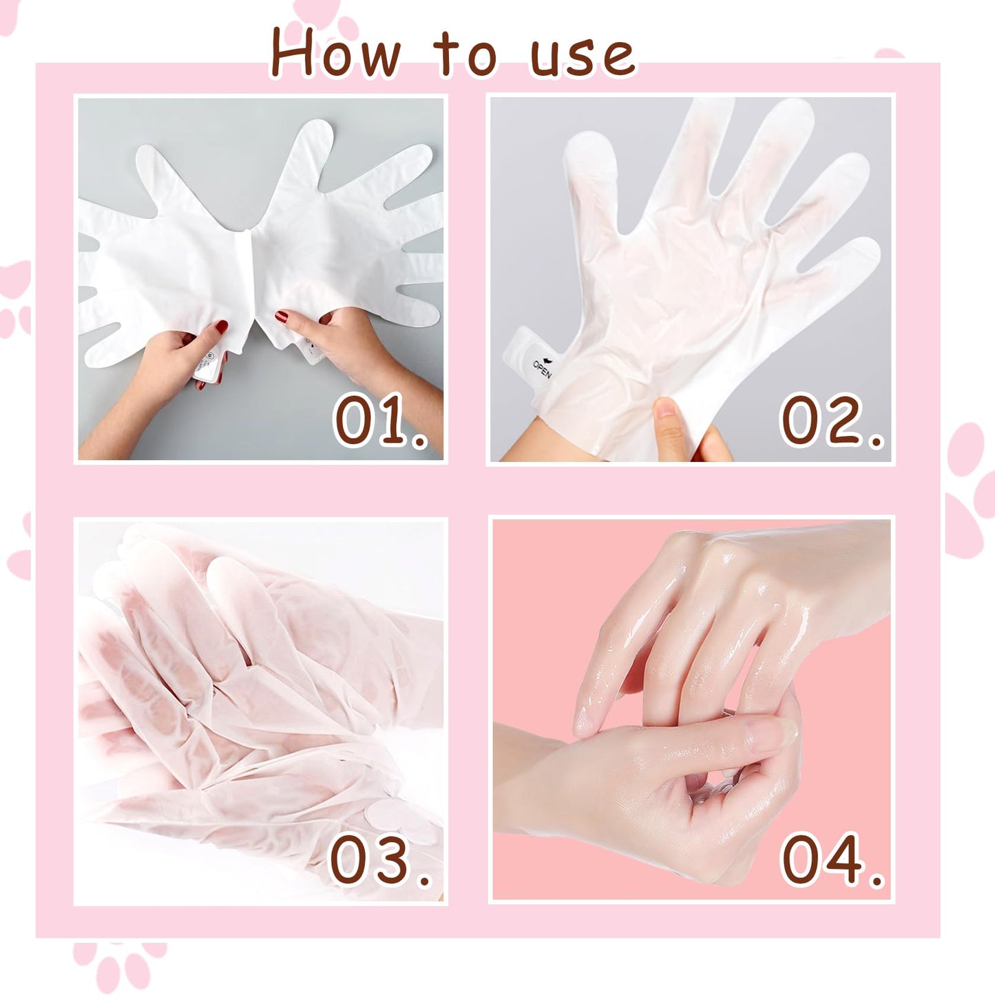 DWDiWen Hand Masks, 6 Pairs Hydrating Exfoliating Hand Peeling Mask, Smooth Hand Masks Moisturizing Gloves Overnight for Dry, Rough, Cracked Hands, Hand Skin Moisturizer Glove for Women Men(E