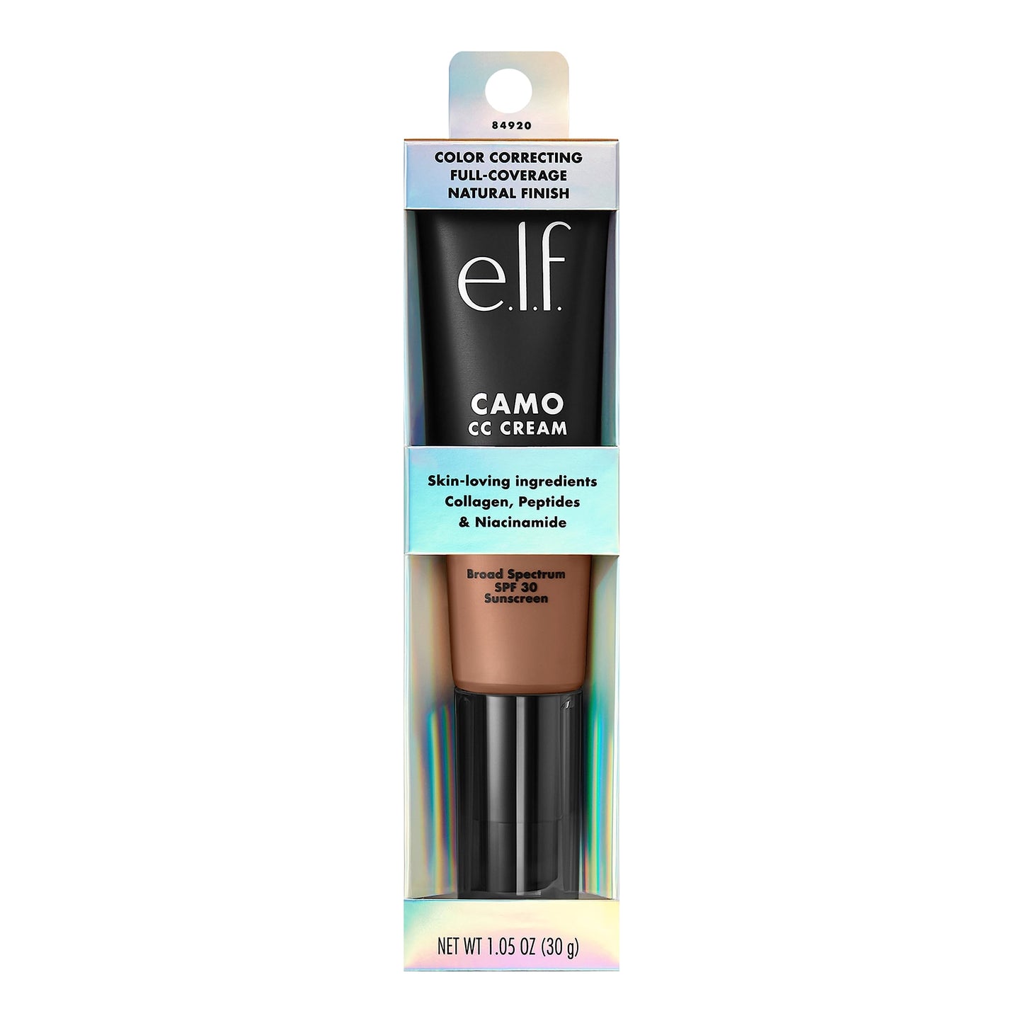 e.l.f. Camo CC Cream, SPF 30 Color-Correcting Medium-To-Full Coverage Face Foundation, Delivers An Airbrushed Finish, Vegan & Cruelty-Free, Tan 415 C