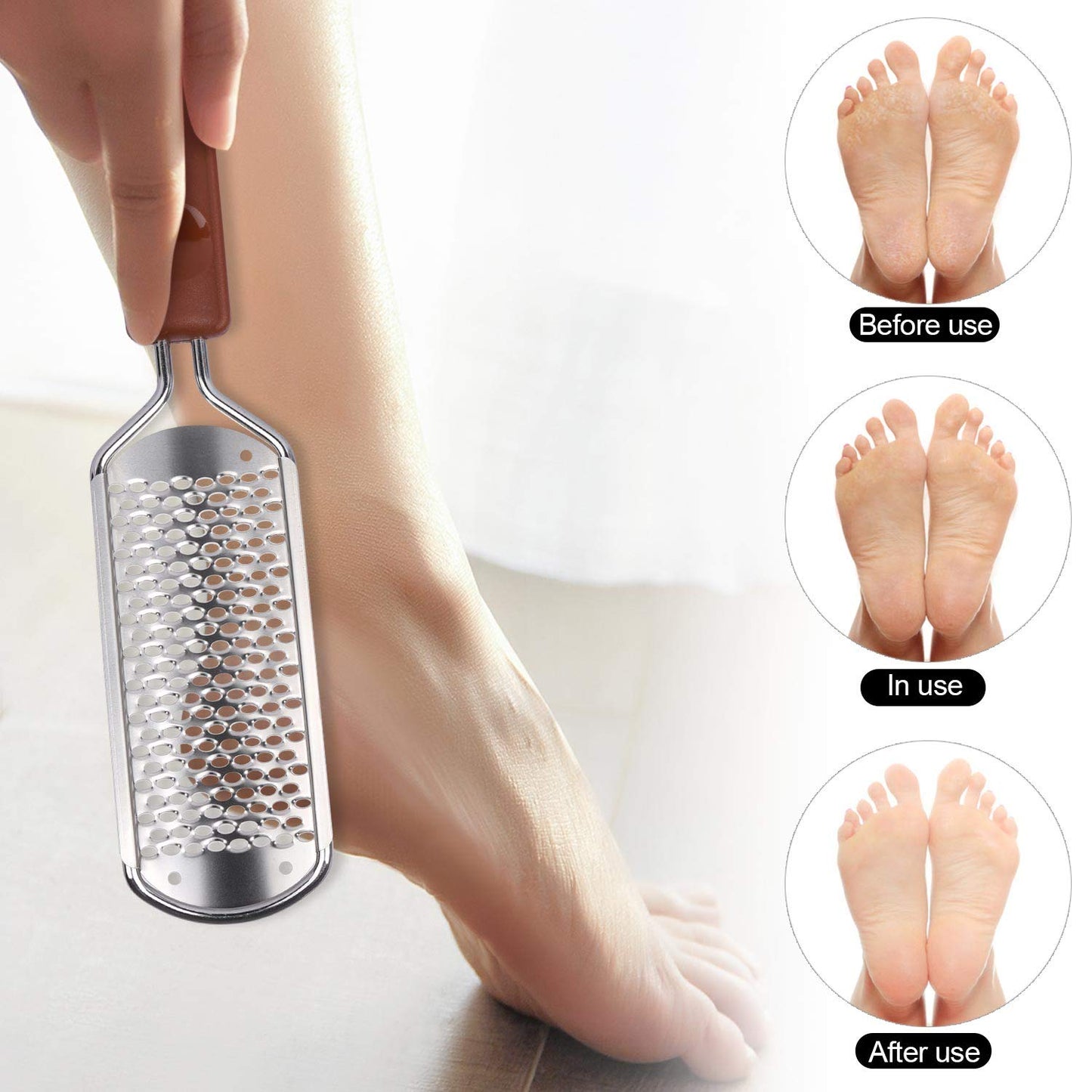 2 Pieces Colossal Foot Rasp Foot Files Callus Remover Foot Scrubber, Stainless Steel Feet Grater Heel File Foot Pedicure Tools for Dry Cracked Heels