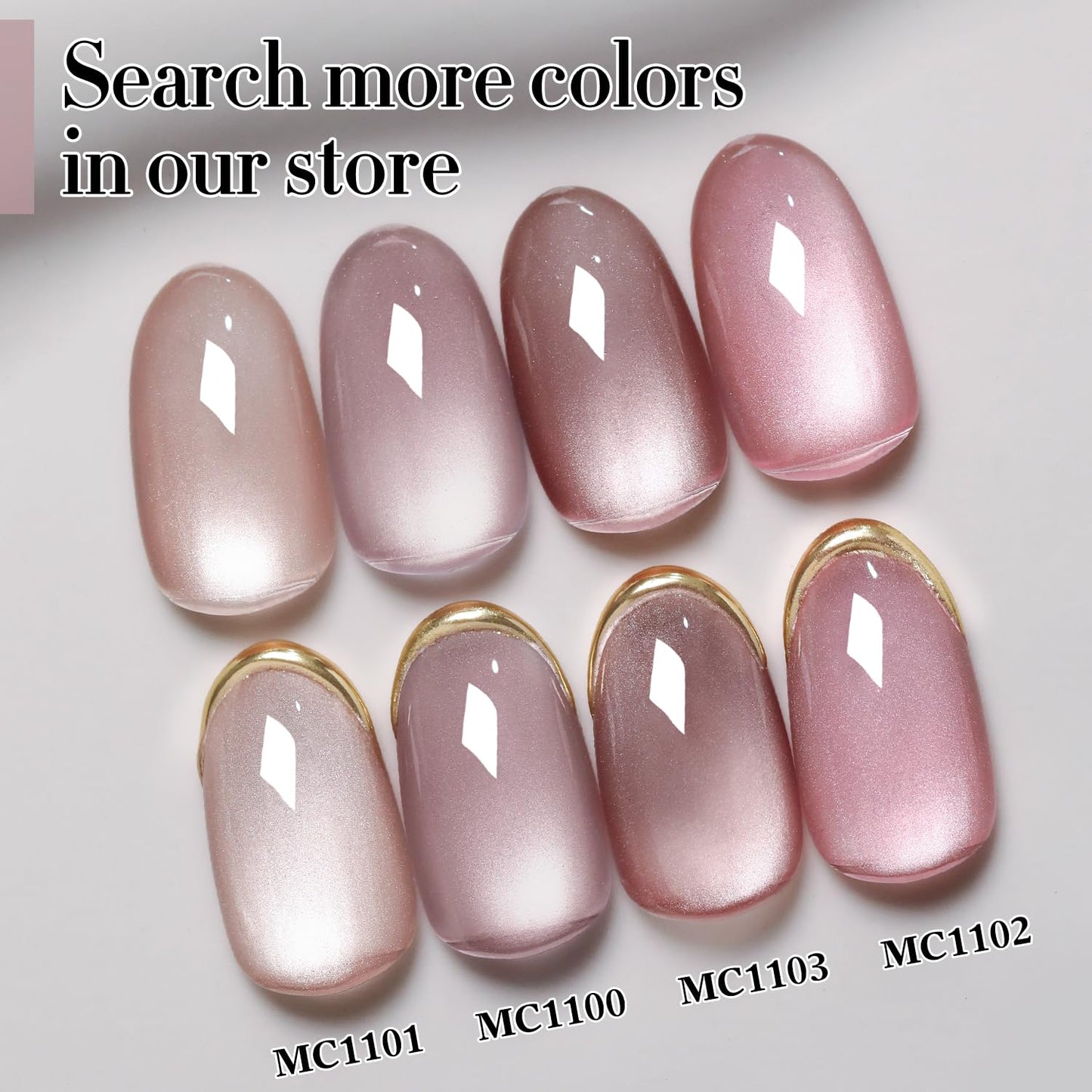 Double Rhythm Jelly Glass Cat Eye Gel Polish with Magnet 15ML Holographic Glitter Shimmer Translucent Sheer Color Magnetic Nail Polish Salon DIY at Home (Jelly Pale Purple-MC1100)