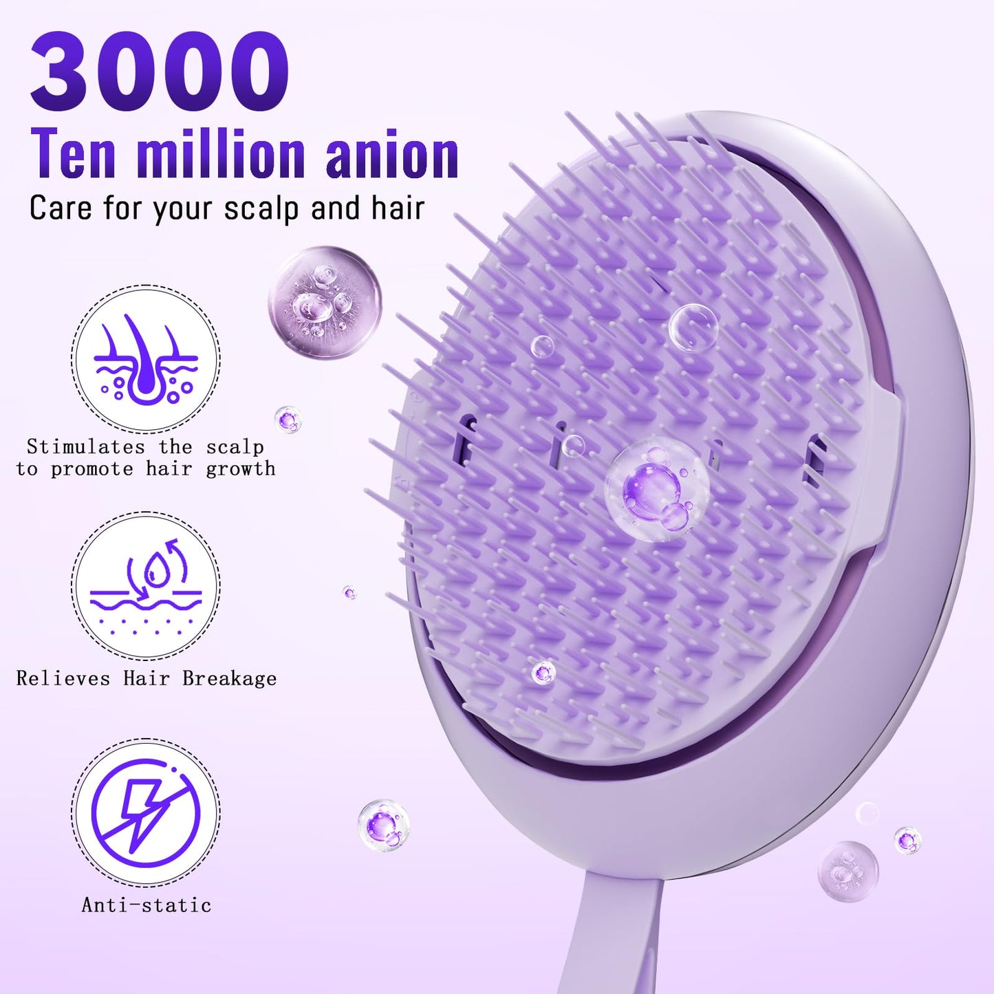 DYUHOOAO Scalp Massager Hair Growth Comb - Electric Anion Hair Brush for Stimulate Hair Follicles - Rechargeable Head Vibrating Massage Tools- Gifts for Men and Women to Relax Head Stress