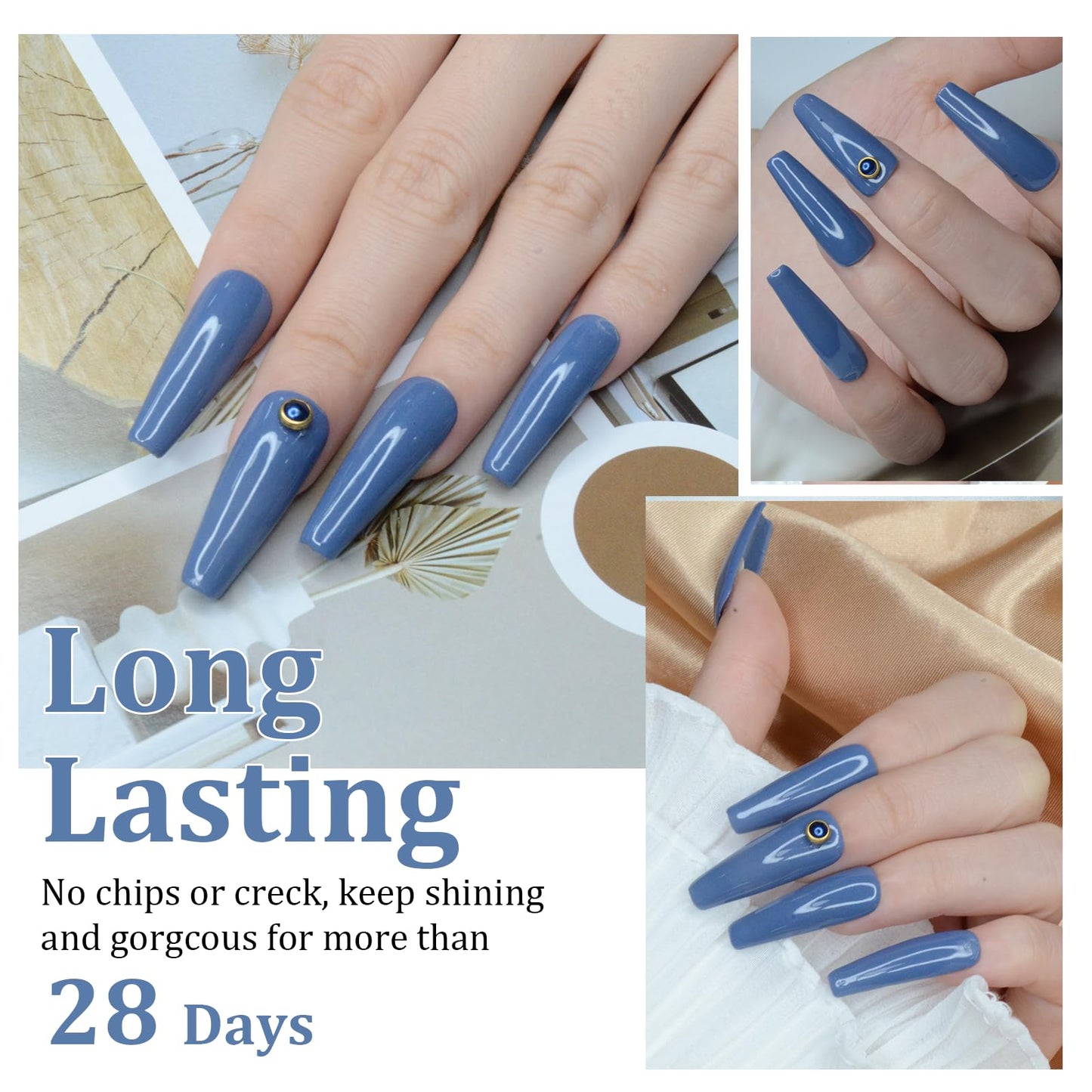 EODCI Dipping Powder - Dark Grey, Nail Dip Powder 1 Oz, Professional Salon DIY French Manicure, No Lamp Needed