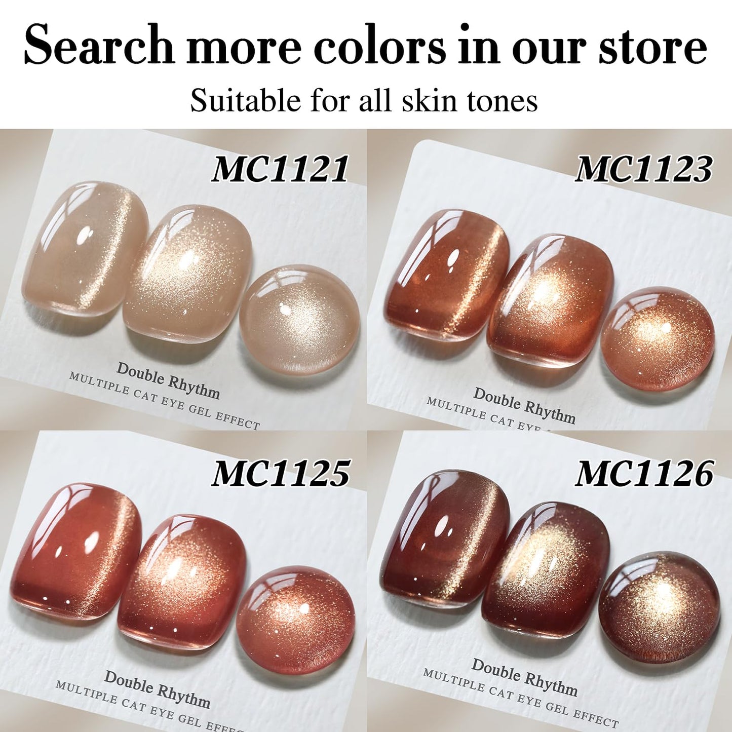 Double Rhythm 15ML Ice Glass Cat Eye Gel Polish with Magnet Holographic Glitter Shimmer Translucent Sheer Color Salon Soak Off Magnetic Nail at Home (Plum Purple-MC1124)