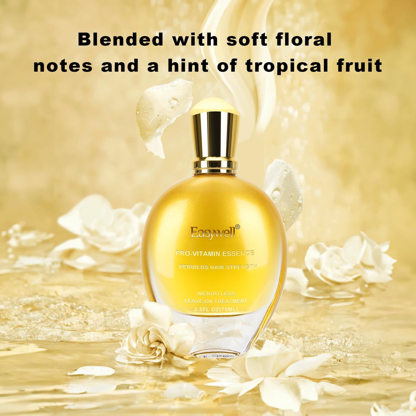 EASYWELL Hair Perfume,A Delicate Hair Florals Fragrance with Pro-Vitamin B5 Essence Leave-In Nourishes and Moisturizes Hair Shine Spray (2.5 fl oz, Floral)