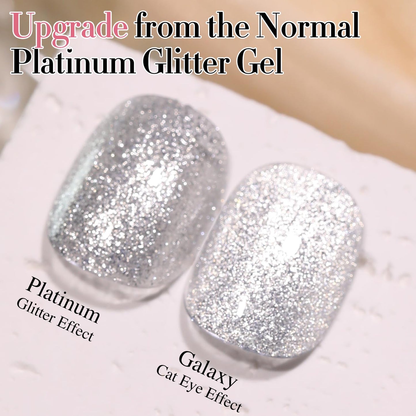 Double Rhythm 15ML Glitter Gel Polish Shimmer Reflective Holographic Color Magnetic for Nail Art Salon DIY at Home (MC1085)