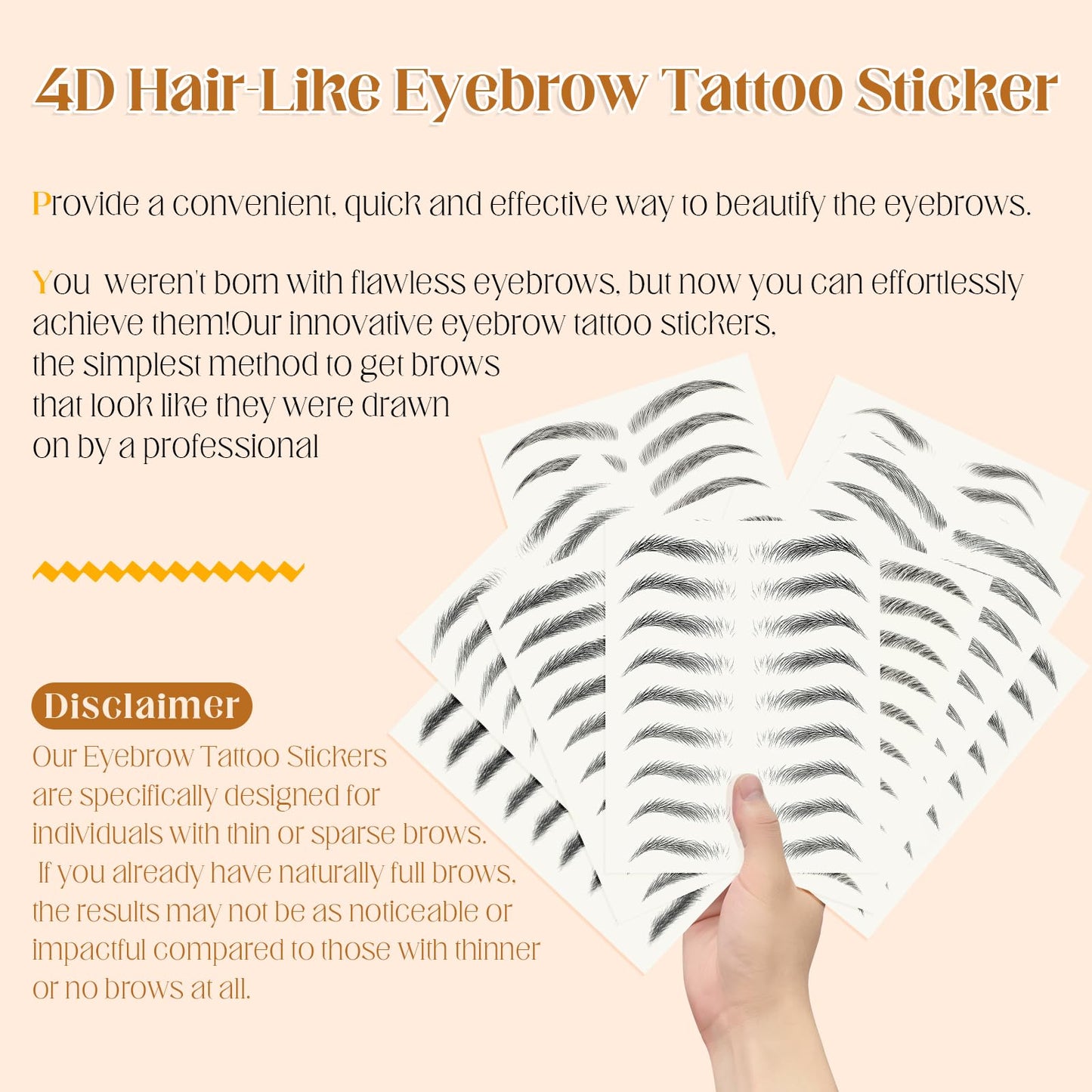 20 Sheets 196 Pairs Eyebrow Tattoo Sticker Waterproof 4D Hair-Like Natural Fake Tattoo Eyebrows Transfers Stickers Peel Off Brows Grooming Shaping Makeup Sticker for Women Girls, Brown
