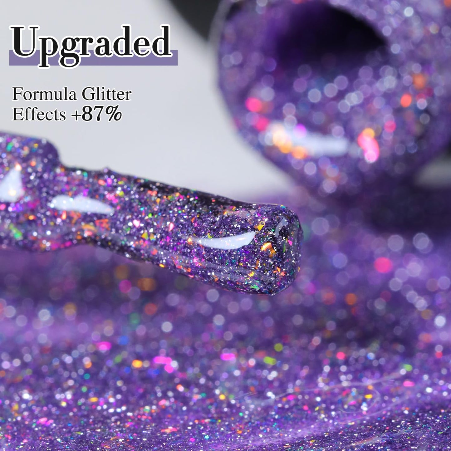 Double Rhythm 15ML Glitter Gel Polish Shimmer Reflective Holographic Color Magnetic for Nail Art Salon DIY at Home (B1137)